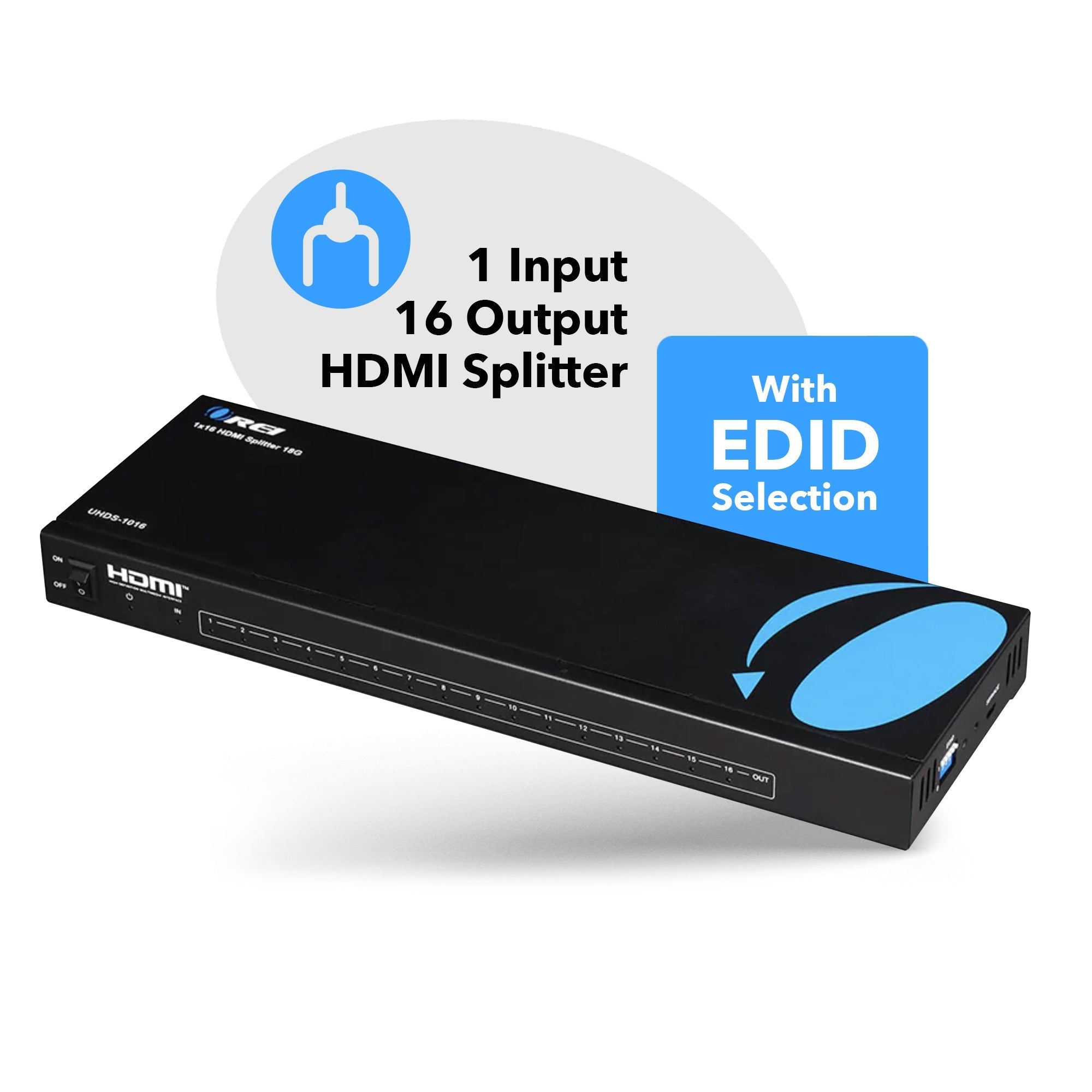 1x16 HDMI Splitter 4K Ultra HD 1 in 16 Out with EDID Support - Perfect for Home Theater, Gaming, and Multi-Screen Presentations (UHDS 1016)