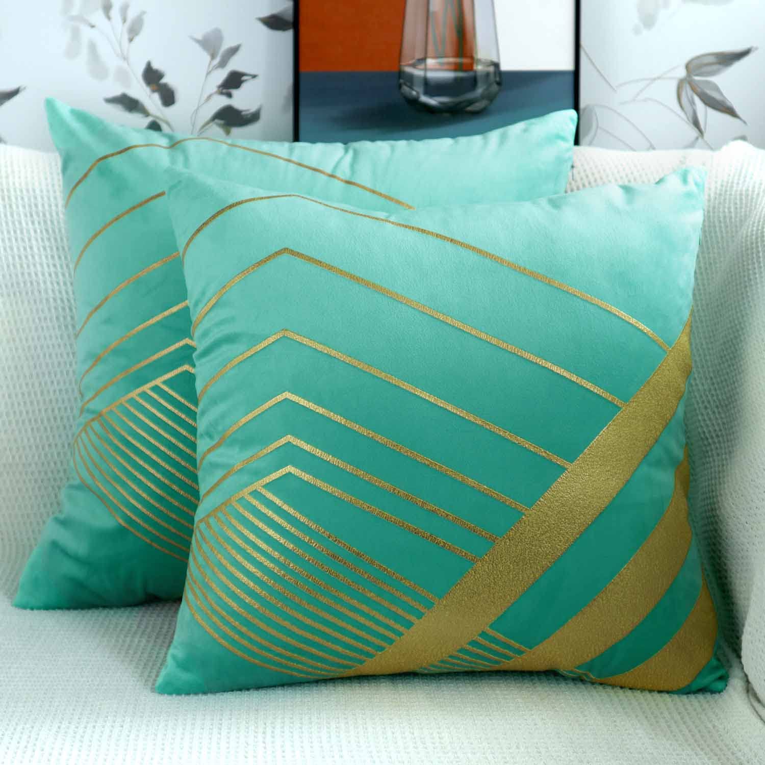 Velvet Baby Blue Pillow Covers 18x18