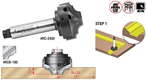 Amana Tool RC-2450 CNC Multiprofile 56 Diameter Router Bit - Industrial Grade for Woodworking & Cabinet Making | Perfect for CNC Machines & Professional Wood Shaping