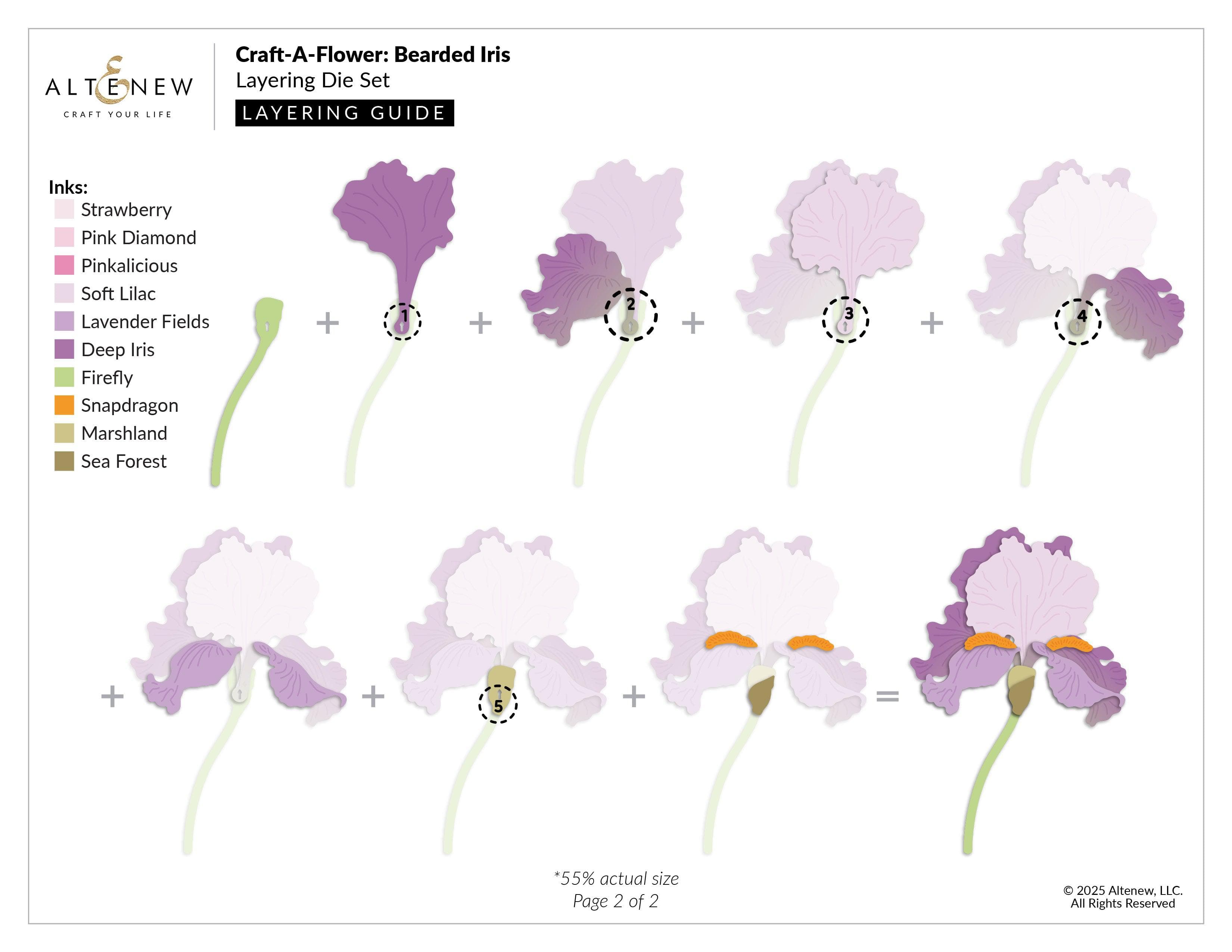 Bearded Iris Layering Die Set for Paper Flower Crafting - DIY Scrapbooking, Card Making, and Home Decor Projects