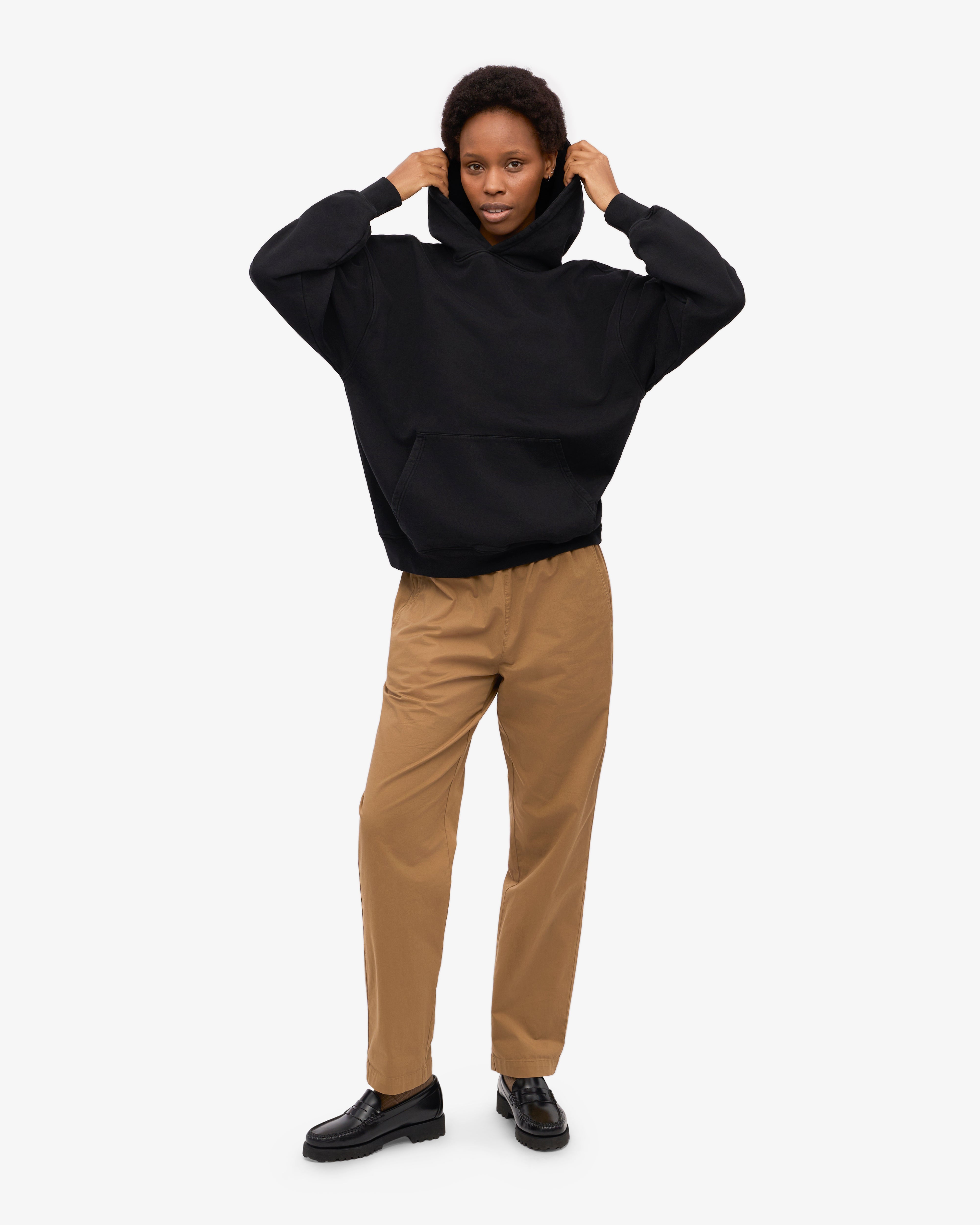 Organic Oversized Hoodie - Deep Black | Soft & Comfortable Unisex Pullover for Men & Women | Perfect for Casual Wear, Lounging & Outdoor Activities