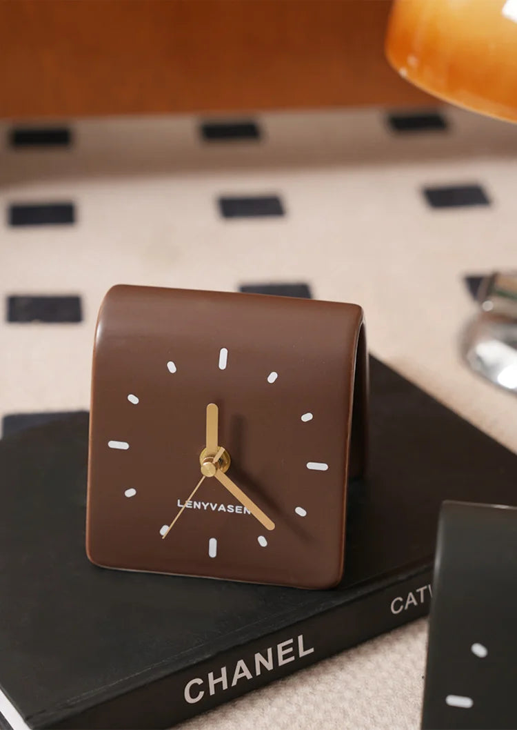 Milo Ceramic Desk Clock - Elegant Modern Office Decor, Home & Office Use, Perfect Gift for Professionals & Students