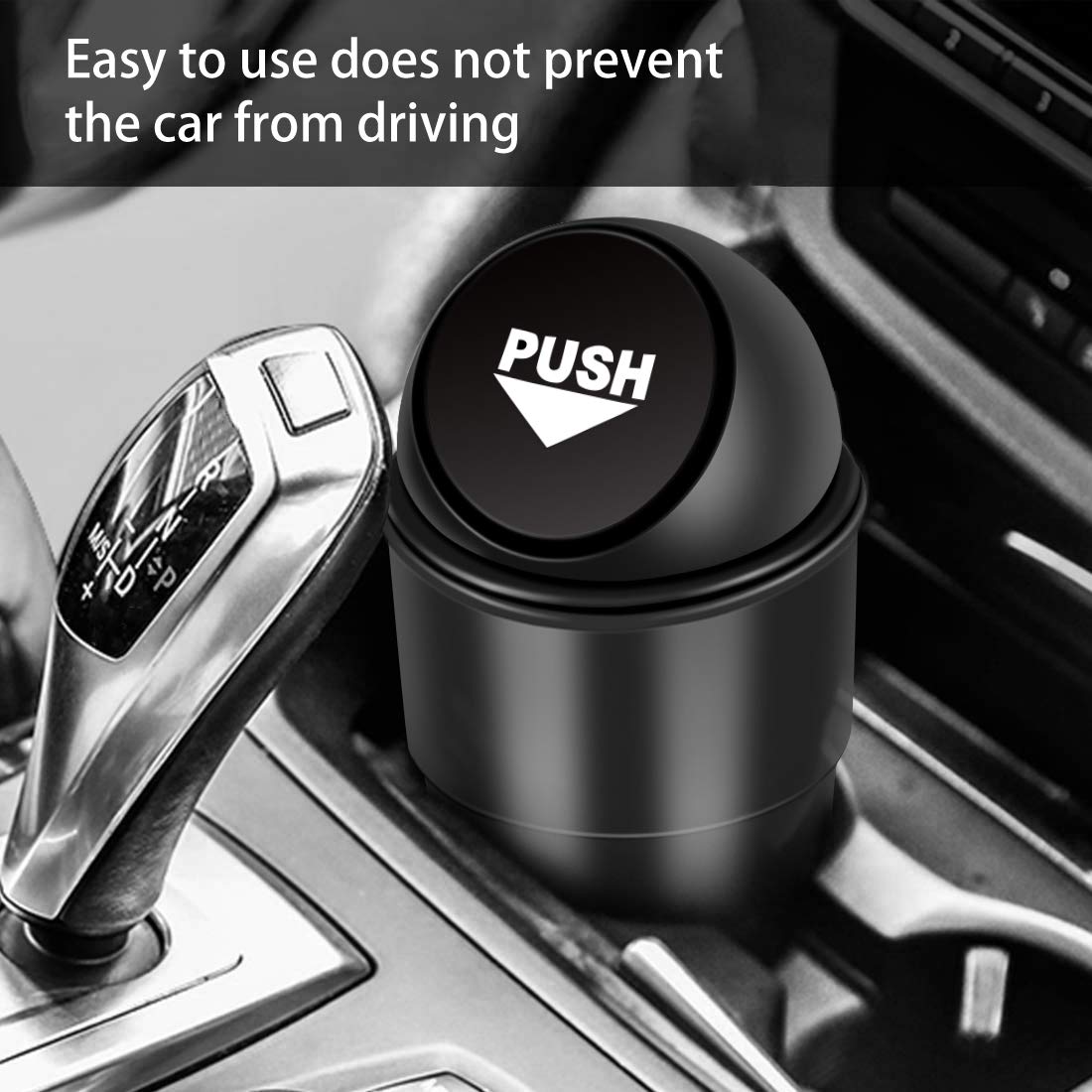 Leakproof Car Garbage Can with Lid - 2 Pack Small Trash Bin for Vehicle Cup Holder, Office, Home, Kitchen & Bedroom | Perfect for Road Trips, Commuting & Daily Use (Double Black)