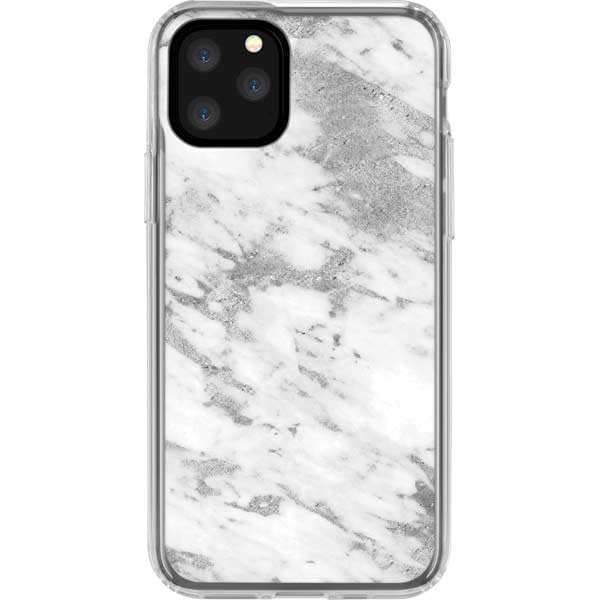 Skinit Clear Protective Phone Case for iPhone 11 Pro - Silver Marble Design | Slim Fit, Scratch Resistant Cover | Perfect for Everyday Use, Office & Travel