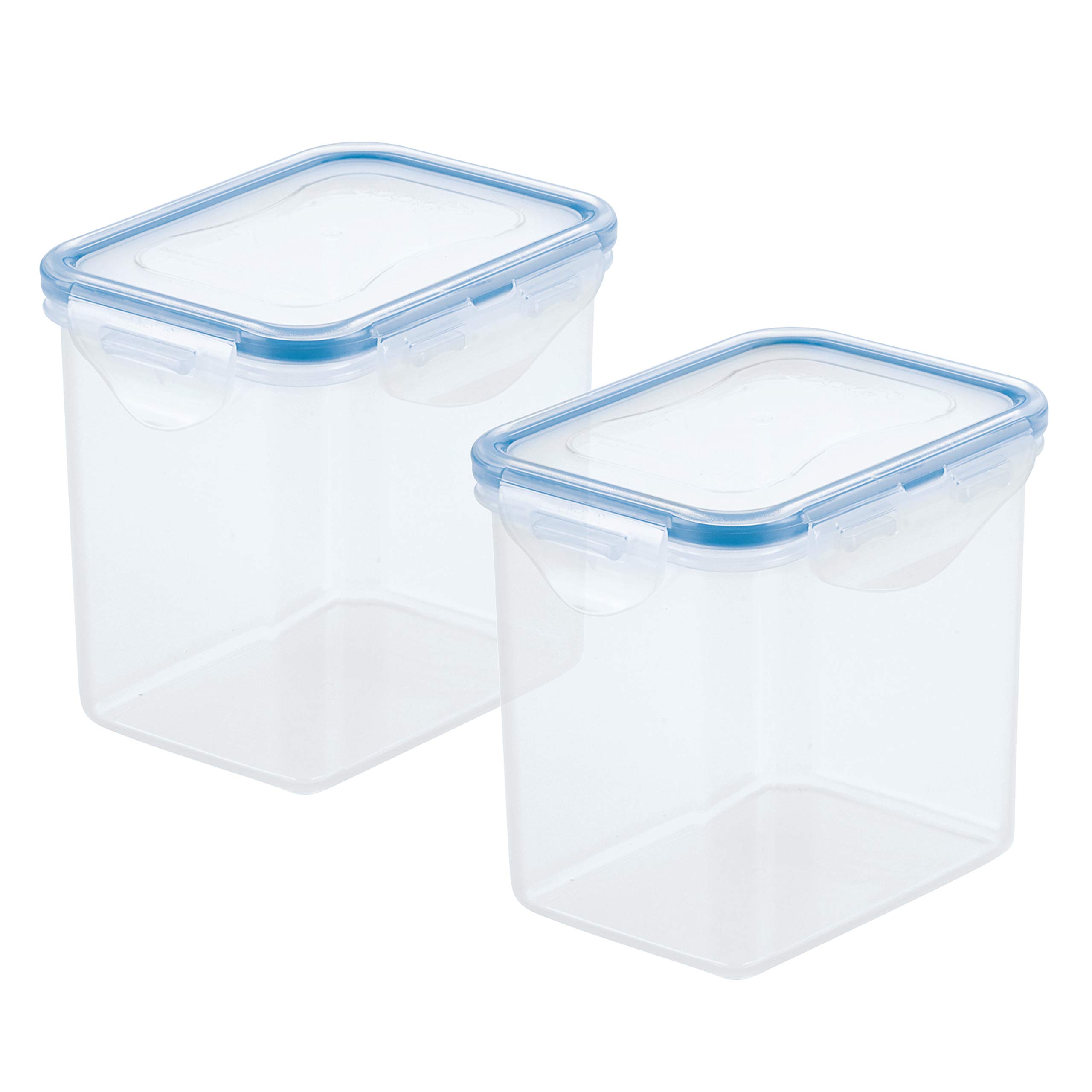 LocknLock Airtight Food Storage Containers Set of 2 - 28.74oz (3.59 Cup) Tall Rectangle Clear Plastic Kitchen Organizers for Pantry, Cereal, Flour & Dry Food Storage | BPA Free | Stackable Design