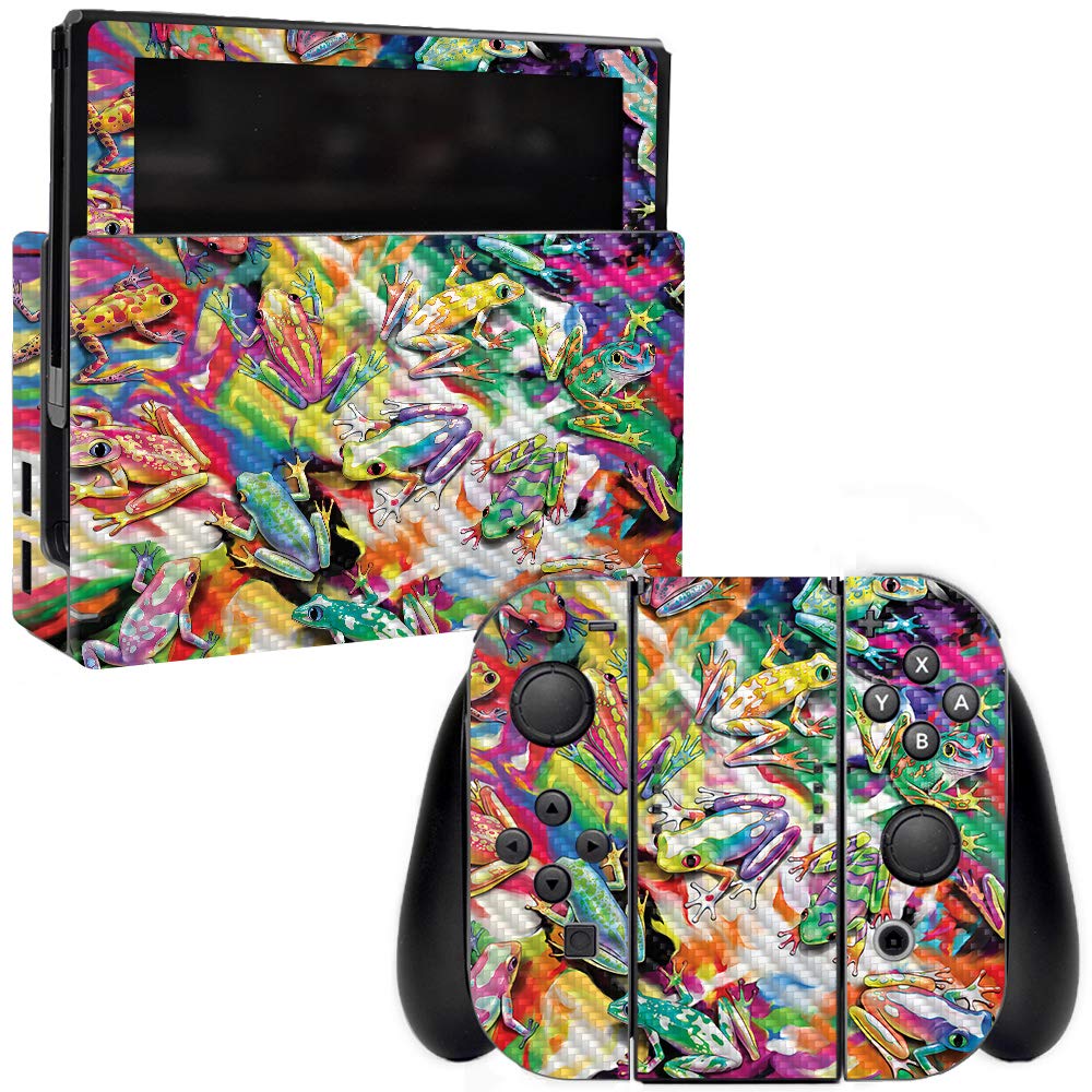 Premium Carbon Fiber Skin for Nintendo Switch - Wet Paint Design | Protective & Durable Textured Cover | Easy to Apply & Remove | Made in USA | Perfect for Gaming Protection & Style Upgrade