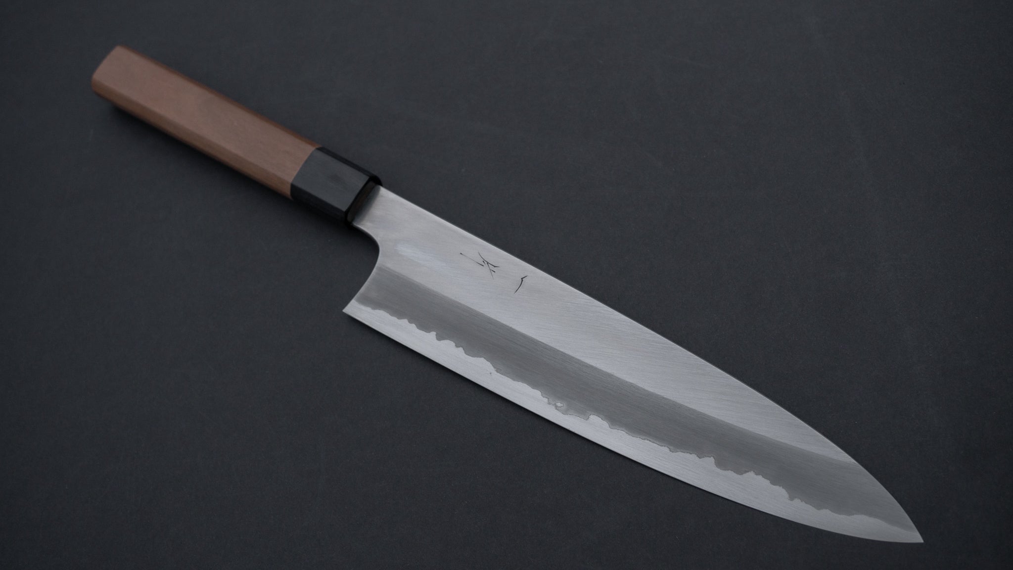 Hitohira Togashi Blue #1 Stainless Clad Migaki Gyuto 240mm Japanese Chef Knife with Walnut Handle - Perfect for Sushi, Meat Cutting & Professional Kitchen Use