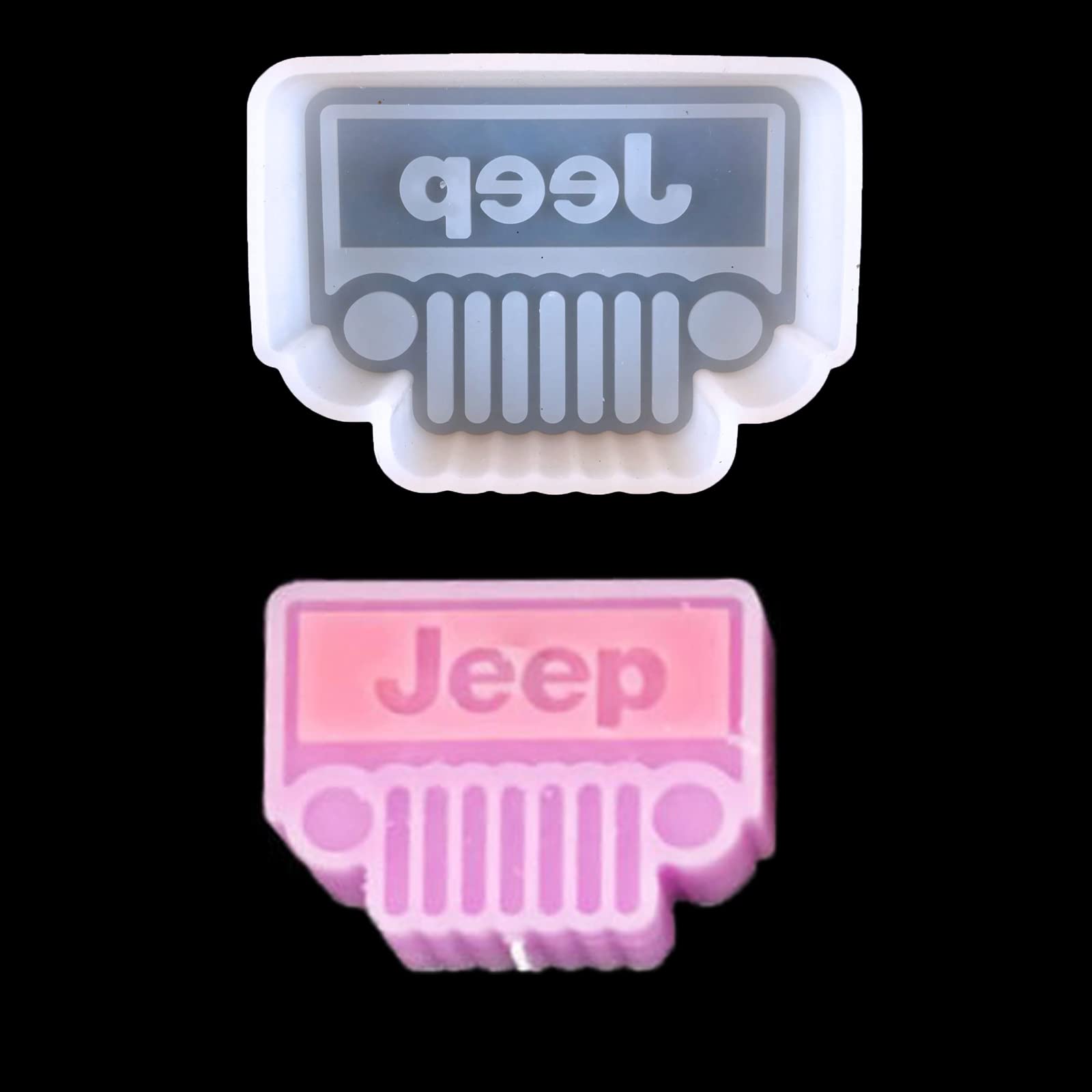 Jeep Sign Silicone Molds for Car Freshies, Aroma Beads, Soap & Candles - Epoxy Resin Molds for DIY Air Fresheners, Home Decor & Gifts | Perfect for Car Interiors, Bathrooms & Craft Projects