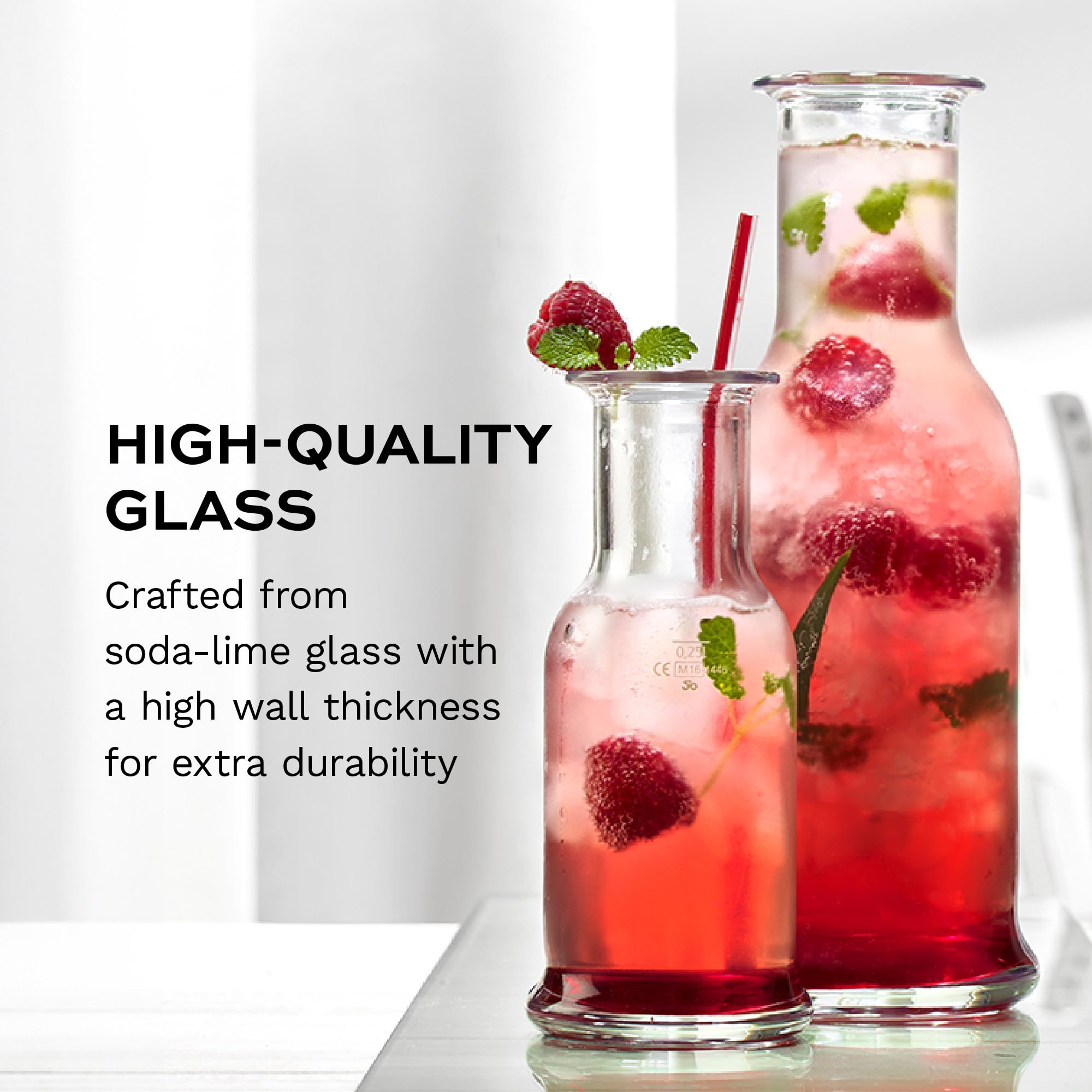 Stölzle Lausitz Juice Carafe (Purity) - 25.25 oz Dishwasher Safe Glass Pitcher for Water, Soda, Juice & Wine | Durable & Sturdy Glassware | Perfect for Breakfast, Brunch & Entertaining