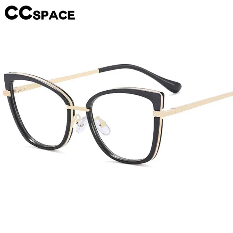 CCspace Women's Full Rim Square Titanium Eyeglasses Frame 56966 - Lightweight & Durable Glasses for Work, Reading & Fashion