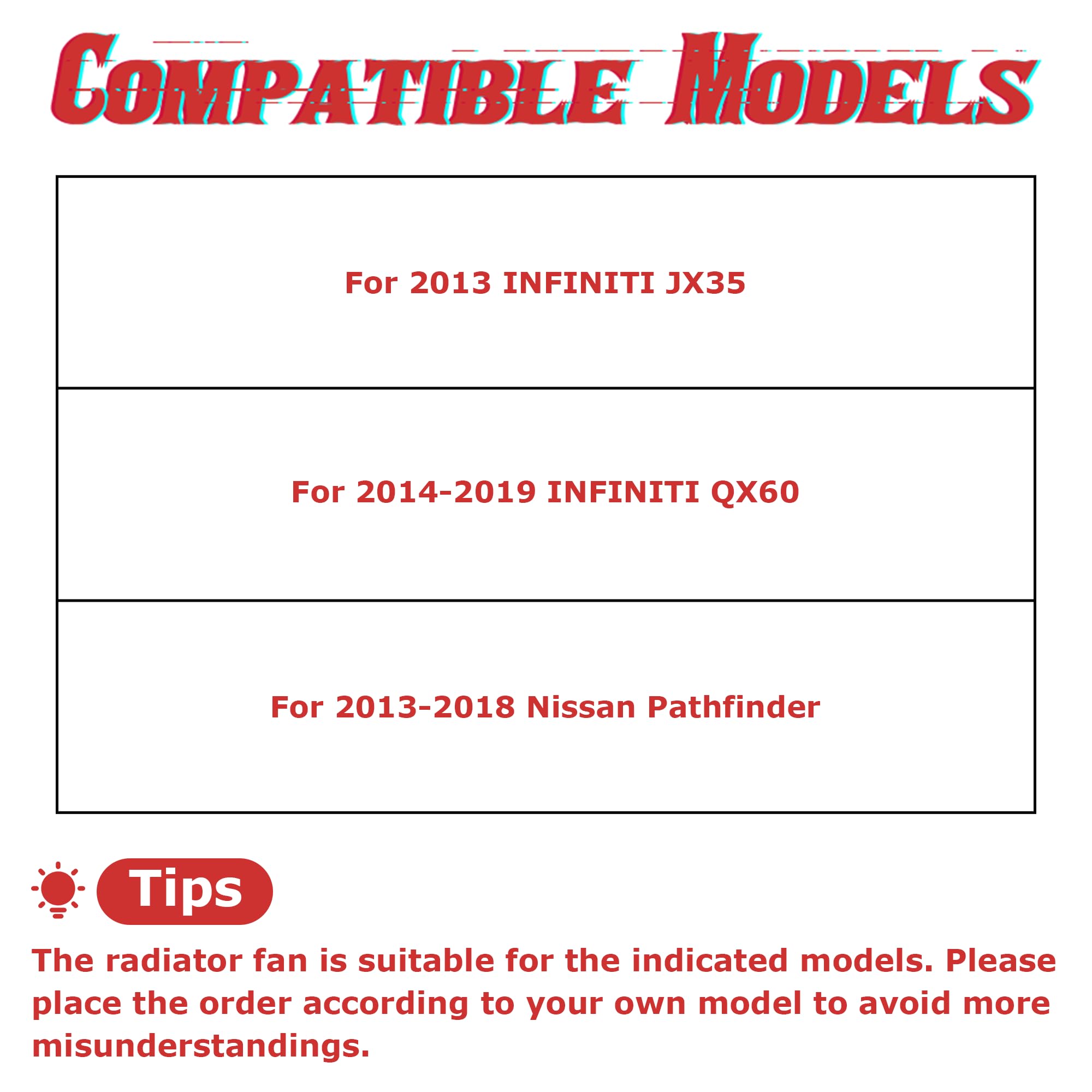 PartsFlow Radiator & Condenser Cooling Fan Replacement for 2014-2019 Infiniti QX60, 2013 Infiniti JX35, 2013-2018 Nissan Pathfinder (Part# 621-586) - OEM Fit, High Performance Cooling Solution for Hot Weather & Heavy Traffic Conditions