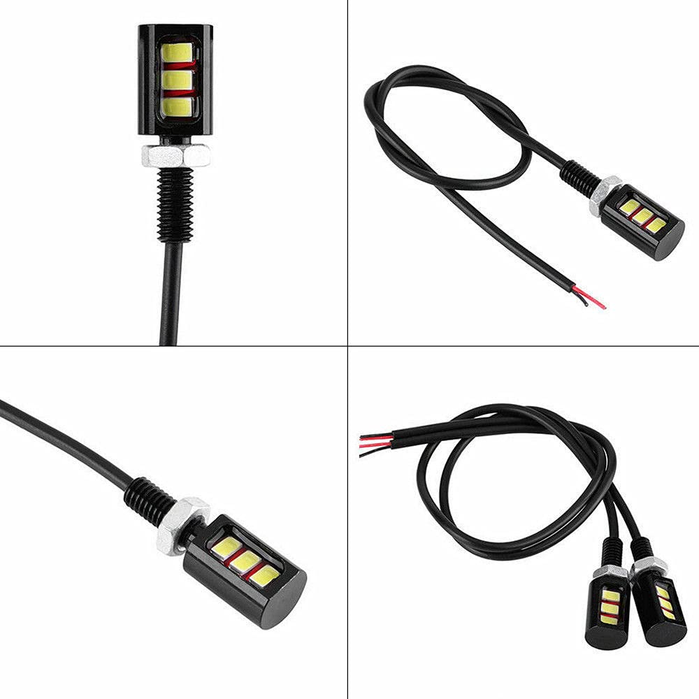 MACHSWON 12V 3W LED SMD Motorcycle & Car License Plate Light Bulb - Waterproof Screw Bolt Lamp for Number Plate Illumination - Perfect for Night Driving & Vehicle Safety