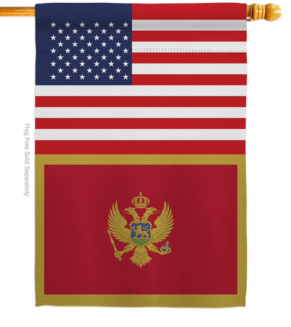 Americana Home & Garden Montenegro US Friendship Flag - Double-Sided Outdoor Decorative Banner for Yard, Garden & Patio - Made in USA - Perfect for International Events, Cultural Celebrations & Patriotic Displays