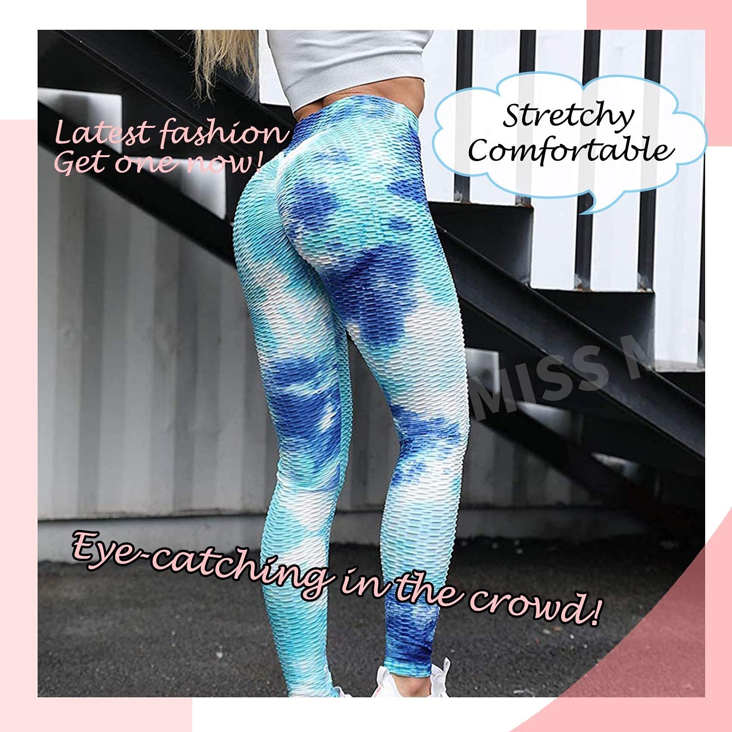 Msicyness TikTok Trending Women's High Waist Yoga Pants - Ruched Butt Lift Leggings with Textured Scrunch Booty Tights for Workout, Gym & Casual Wear