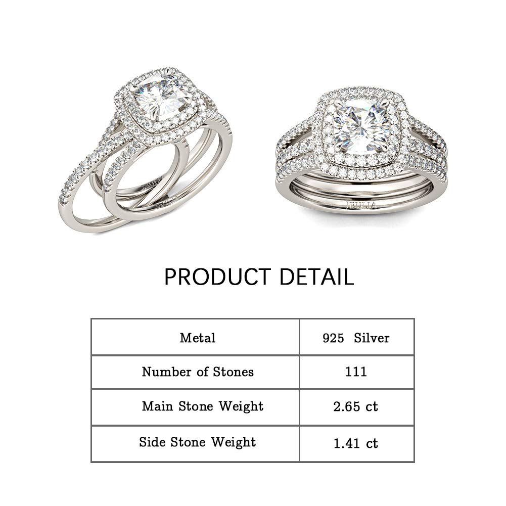 Jeulia 925 Sterling Silver Women's Classic Band Ring Set - Elegant Wedding, Engagement, Anniversary & Promise Rings for Bridal Jewelry | Perfect for Proposals, Vows, Special Occasions & Everyday Wear