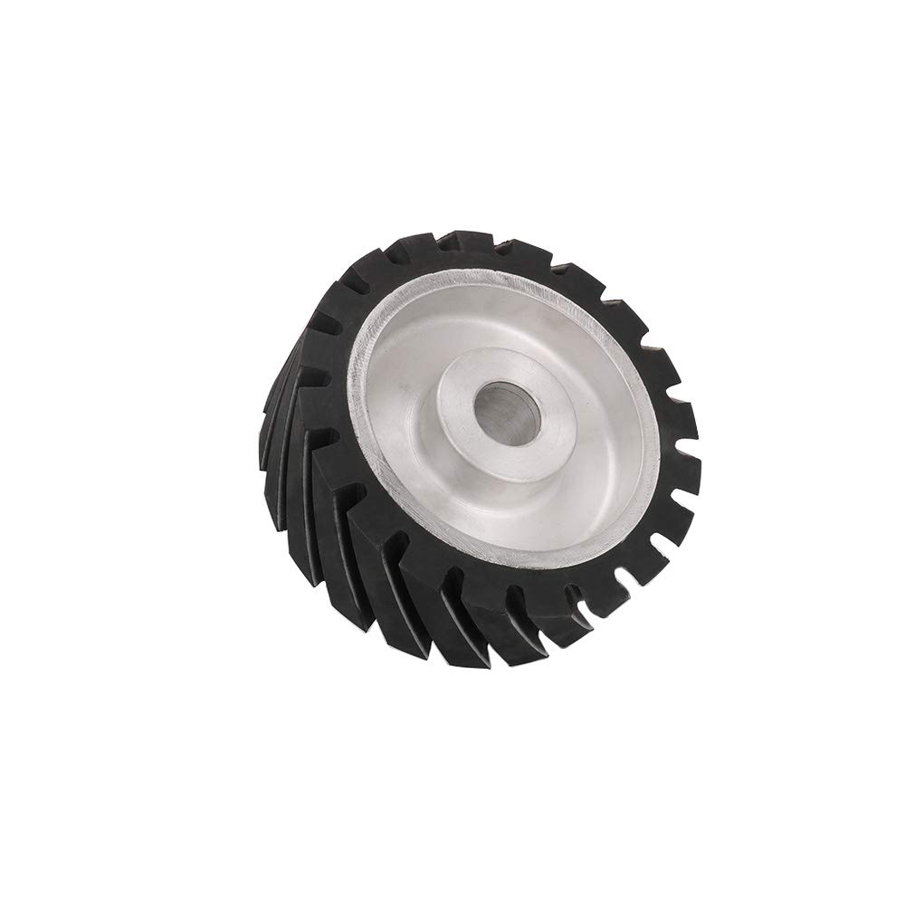 6 Inch Serrated Rubber Belt Grinder Contact Wheel - Aluminum Core with 1