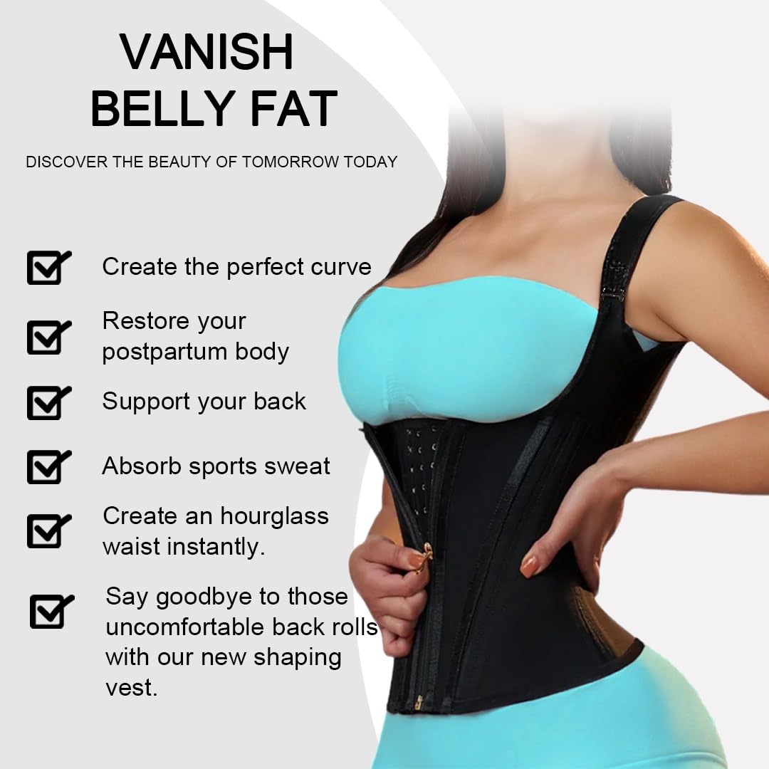 Best Shapewear for Women - Tummy Control Waist Trainer Vest - Workout Body Shaper & Girdle for Hourglass Figure - Perfect for Gym, Office & Special Occasions