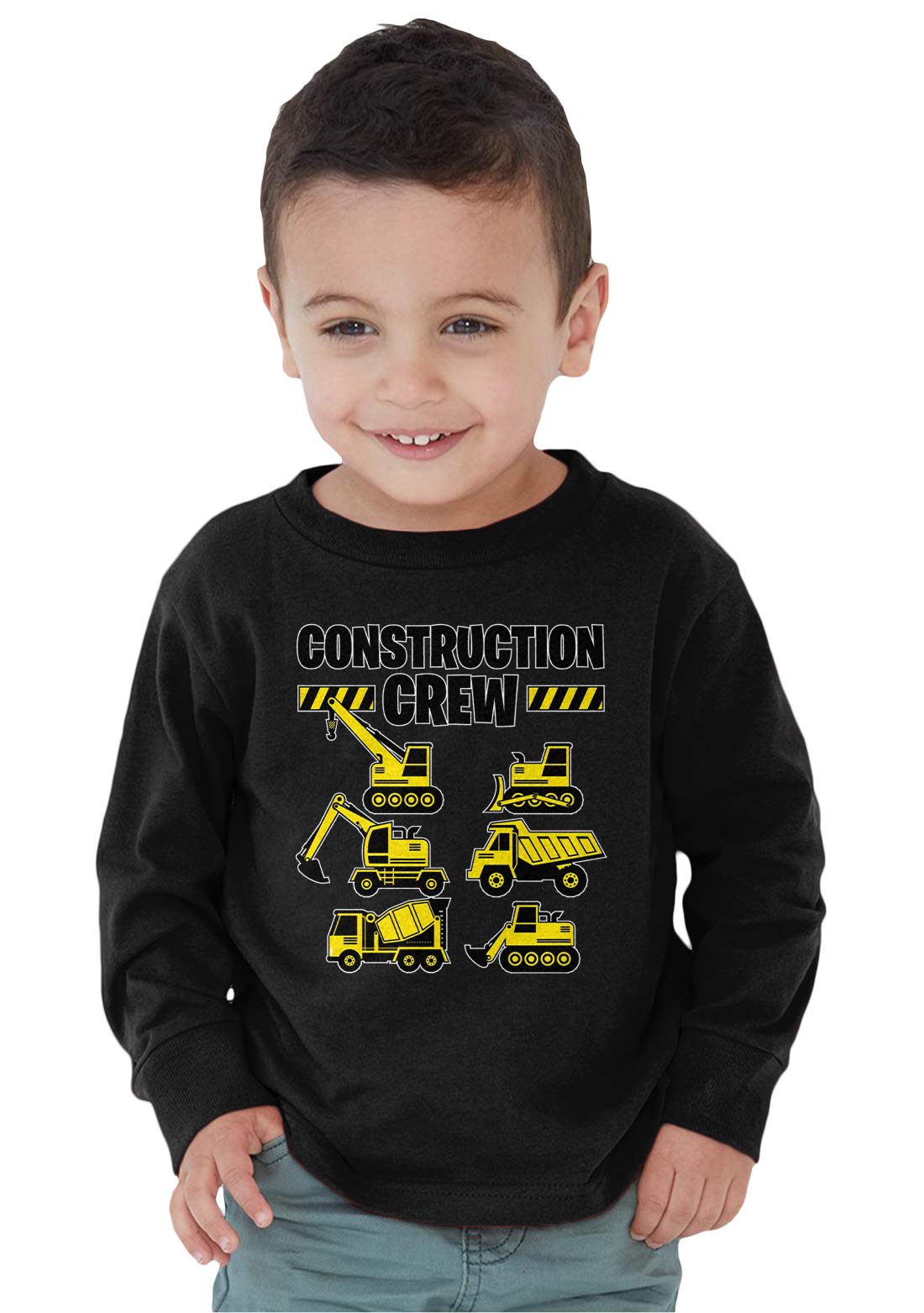 SpiritForged Apparel Construction Crew Toddler Long Sleeve Shirt - Durable Workwear for Kids - Perfect for Playdates, Outdoor Adventures & Construction-Themed Parties