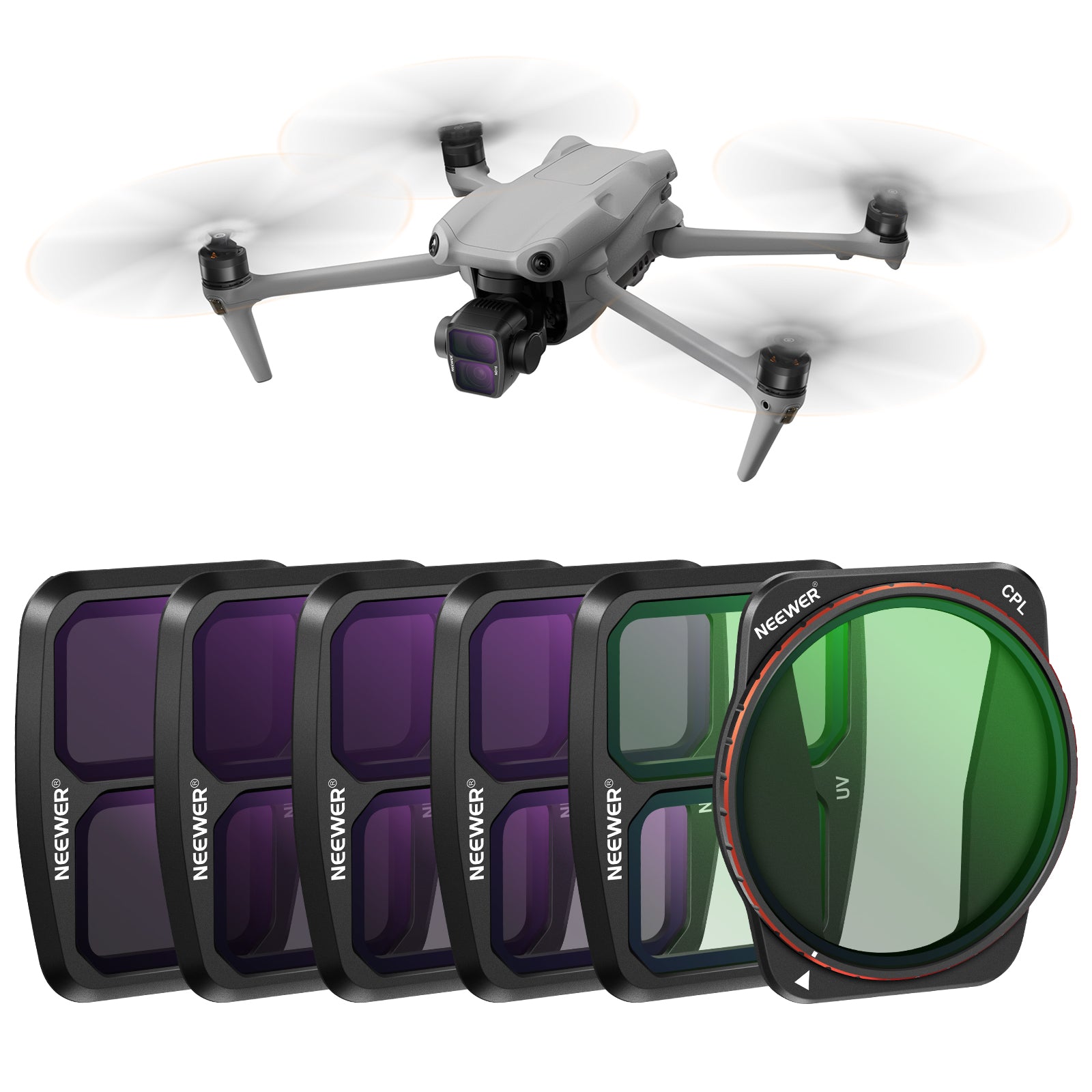 NEEWER FL A25 6-Pack ND/CPL/UV Filter Kit for DJI Air 3 Drone - Perfect for Aerial Photography, Videography & Cinematic Shots