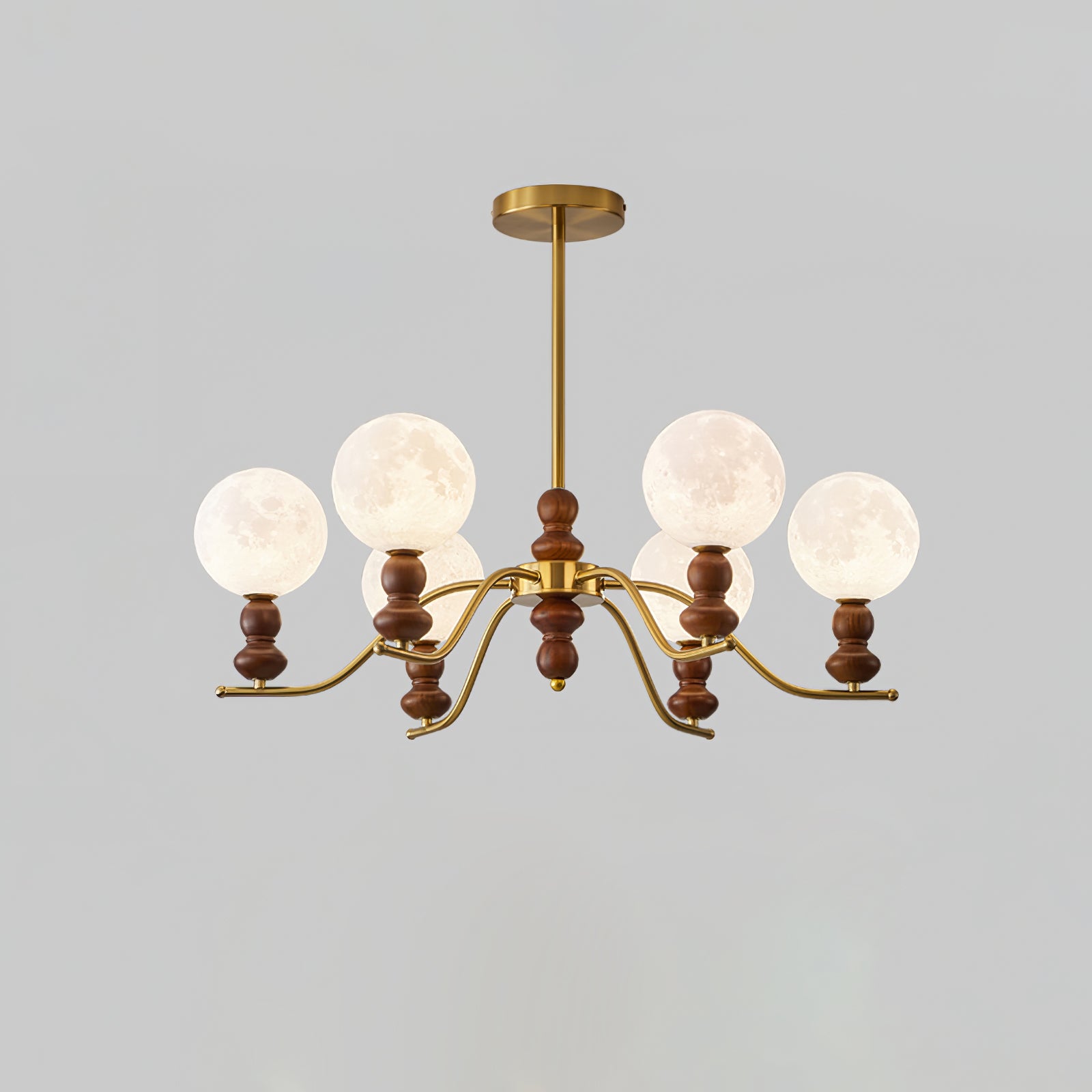 Moonlit Globe Chandelier - Elegant Crystal Glass Pendant Light Fixture for Dining Room, Bedroom & Living Room Decor | Perfect for Home, Wedding & Restaurant Lighting
