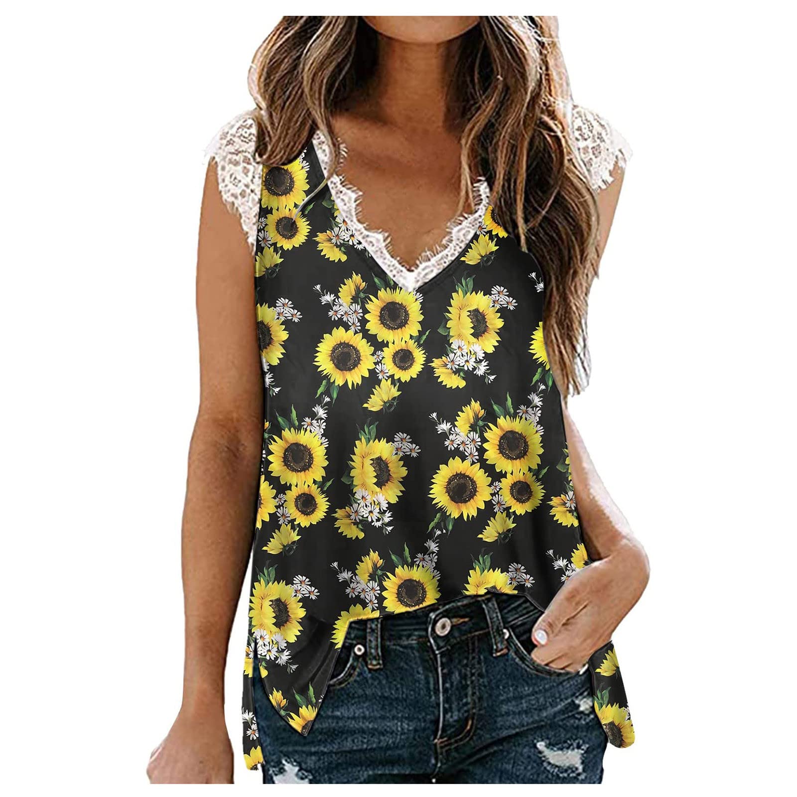 Women's Slim Fit Pink Lace Sleeveless Tank Top - Casual Printed Basic Vest Blouse for Summer | Perfect for Beach, Gym, and Everyday Wear