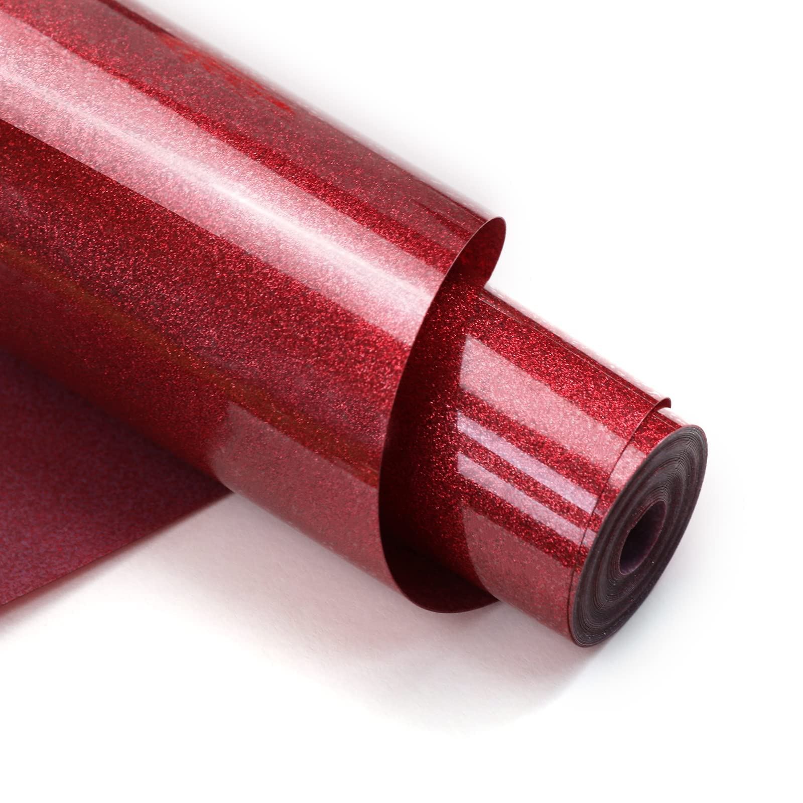HTVRONT Red Glitter Heat Transfer Vinyl Roll - 12