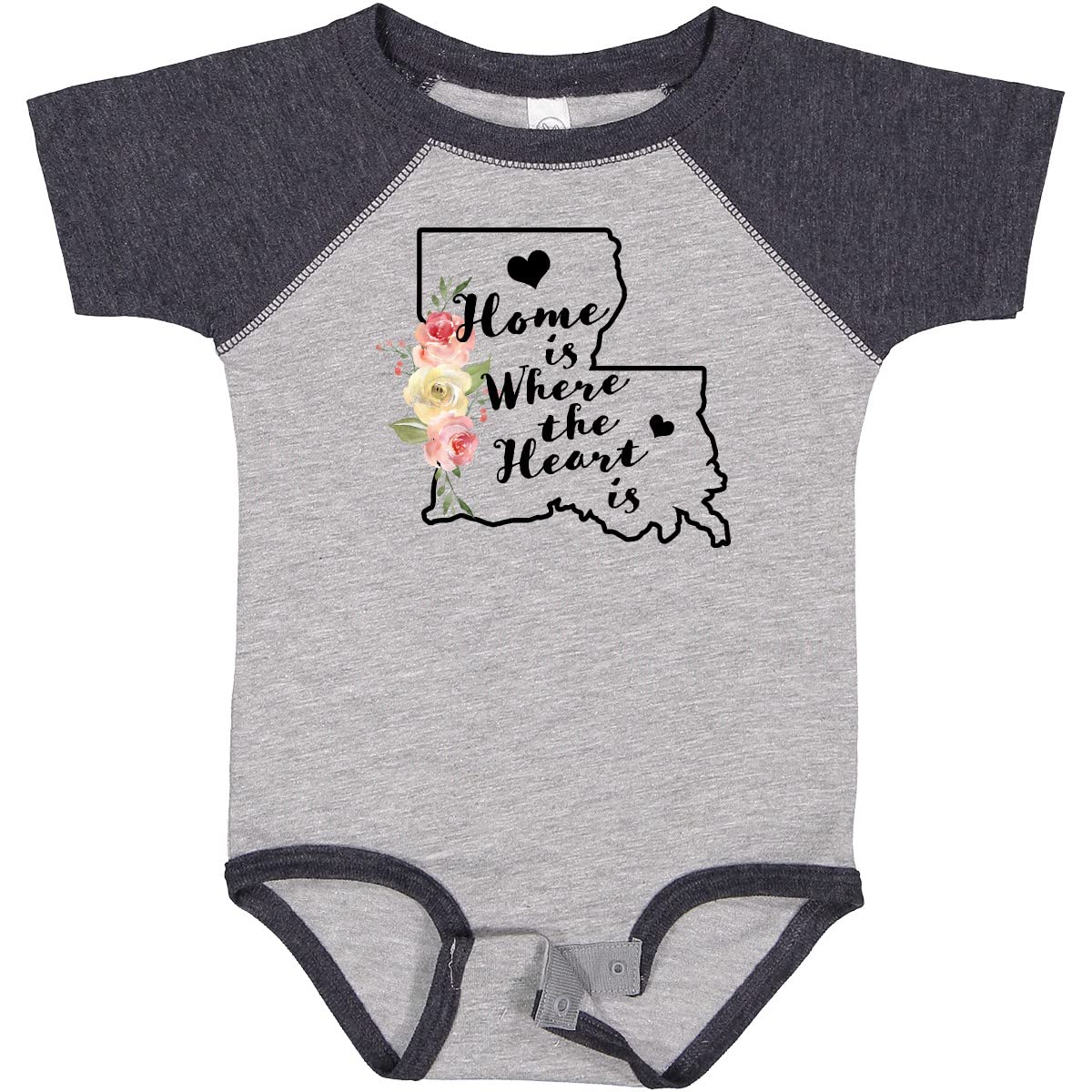 Inktastic Louisiana Home is Where The Heart is Watercolor Baby Bodysuit - Soft Cotton Infant Onesie for Newborns, Gifts & Family Photos