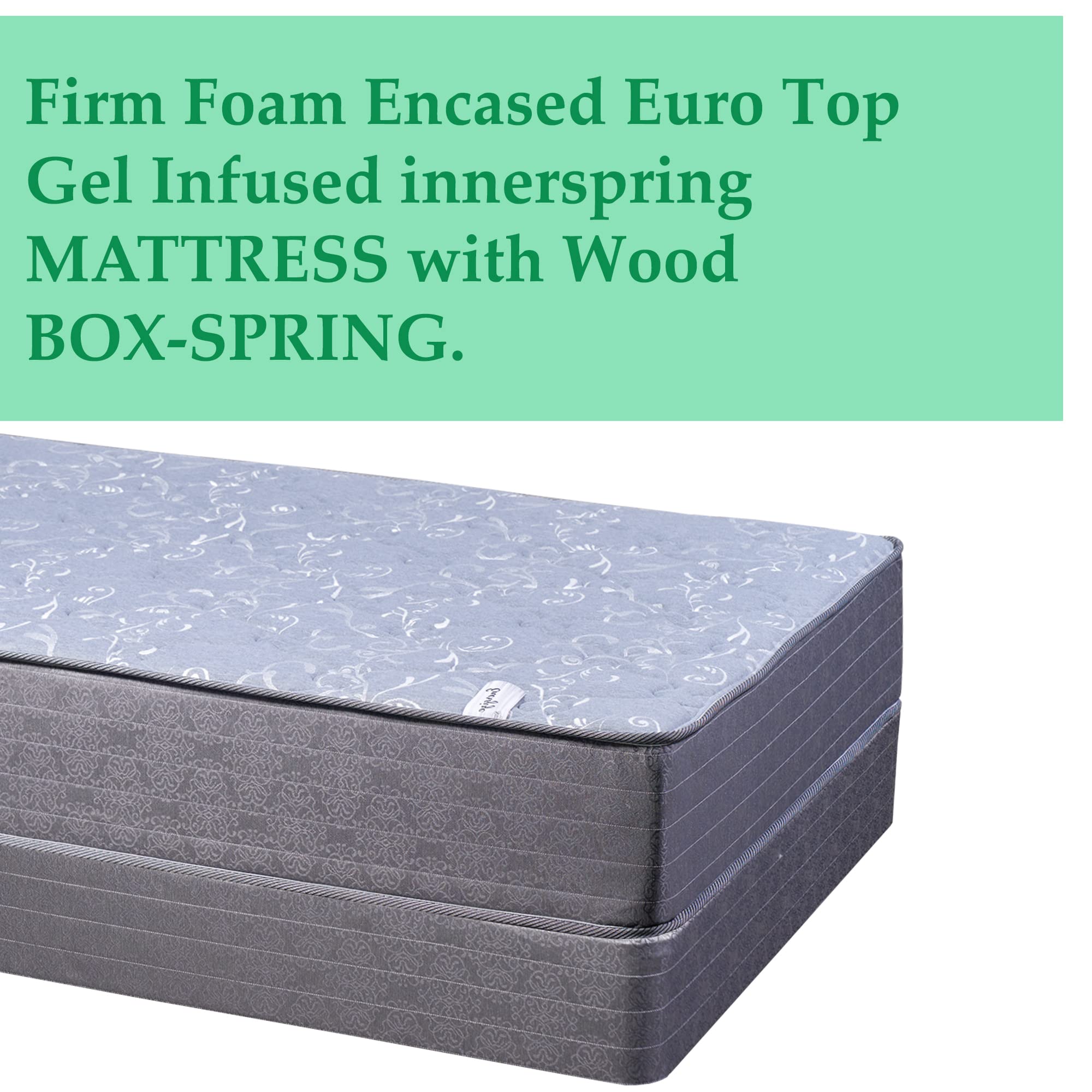 11-Inch Firm Euro Top Gel Memory Foam Hybrid Mattress Set with 8