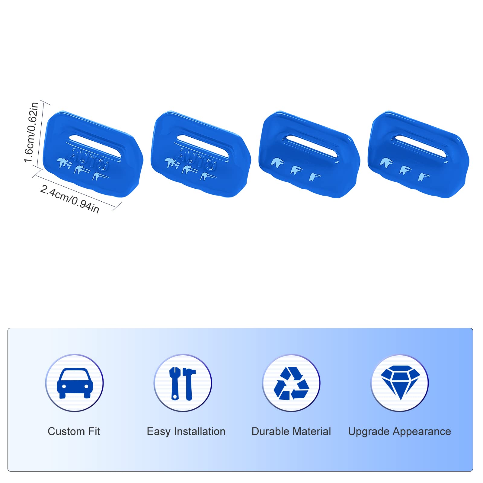 4PCS Dark Blue Window Switch Button Cover Trim Interior Accessories for Jeep Wrangler JL JLU Gladiator JT 2018-2024 - Upgrade Your Ride with Durable Protection & Stylish Look
