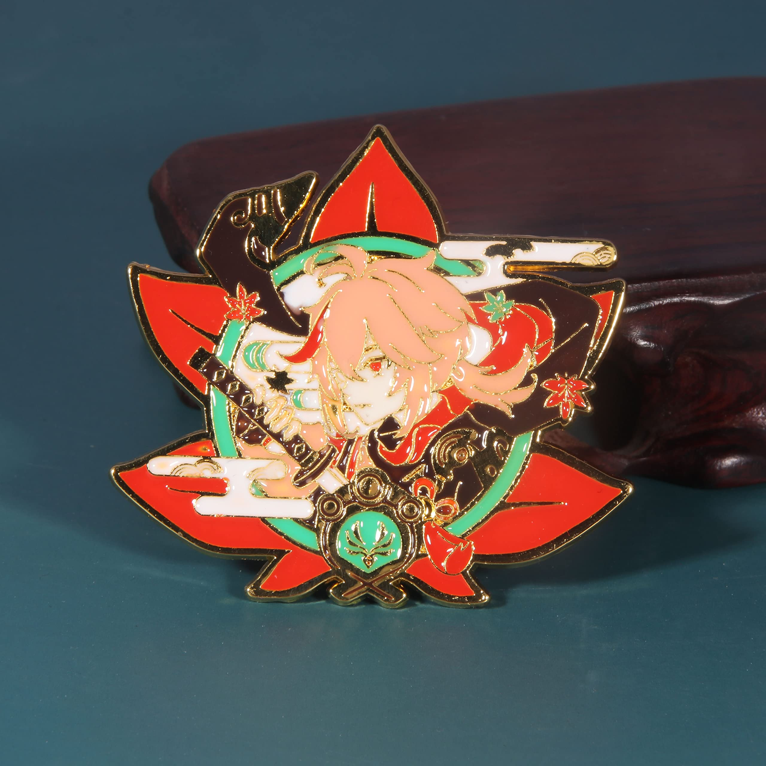 Genshin Impact Hu Tao Enamel Brooch Pin - Anime Cosplay Accessory for Fans, Women & Girls - Perfect for Conventions, Cosplay, Gifts & Collectibles