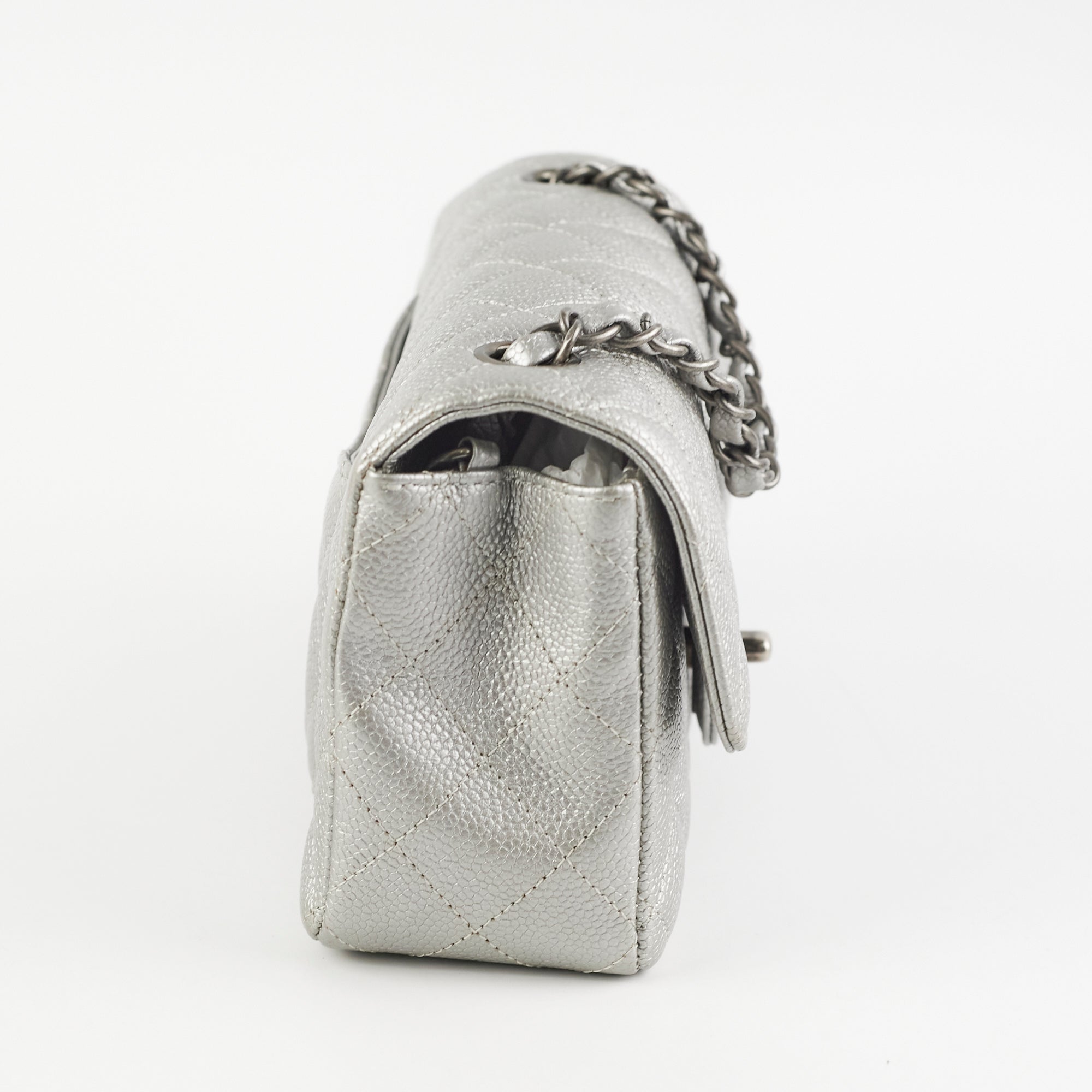 Chanel Mini Rectangular Caviar Silver Handbag - Luxury Designer Crossbody Bag for Women | Perfect for Evening Parties, Date Nights & Special Occasions