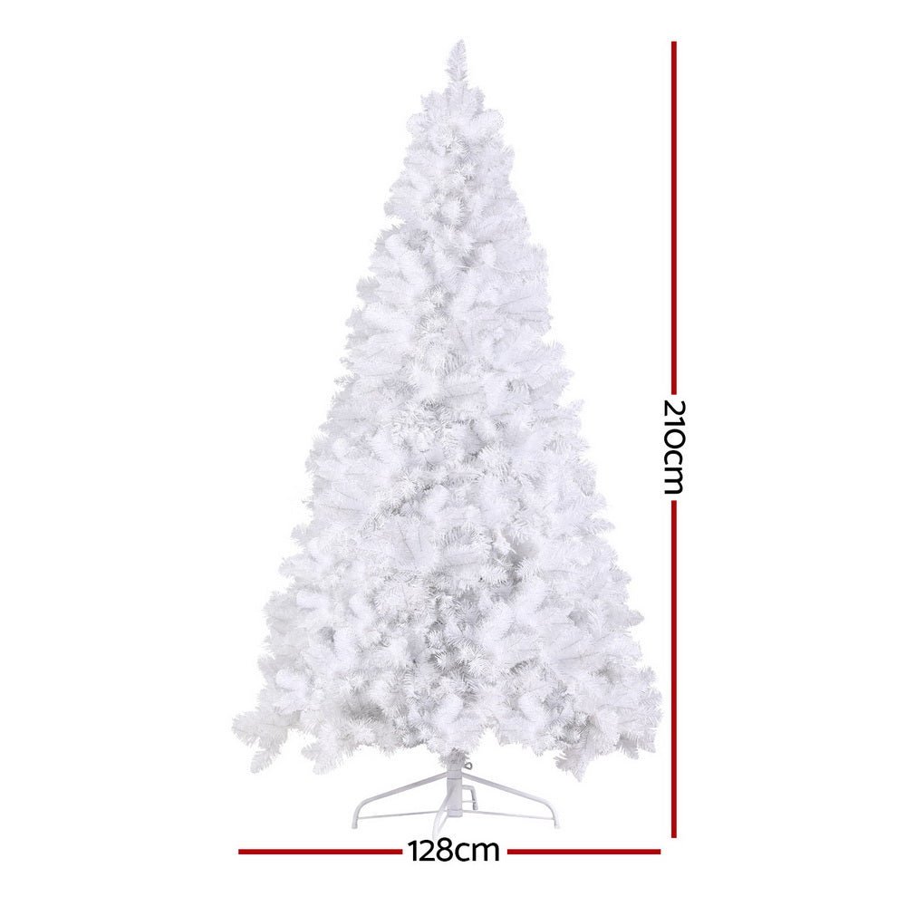 Premium 7ft Christmas Tree with 500 Warm White LED Lights - 1260 Realistic Tips for Home, Office & Holiday Decorations | Perfect for Living Room, Party & Festive Celebrations
