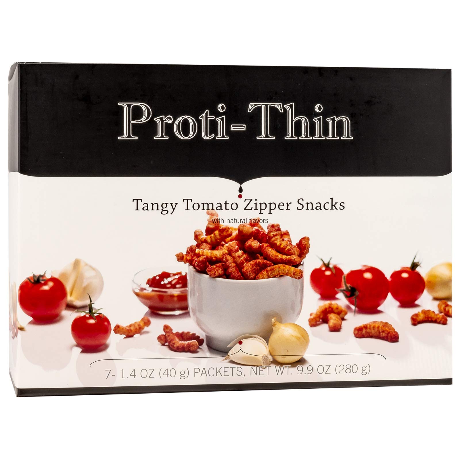 Proti-Thin High Protein Tangy Tomato Snacks - 15g Protein, Low Calorie, Low Fat, Low Sugar, Gluten-Free, Crunchy Bites for Healthy Diet (7 Servings) - Perfect for Weight Loss, Keto Diet & On-the-Go Snacking
