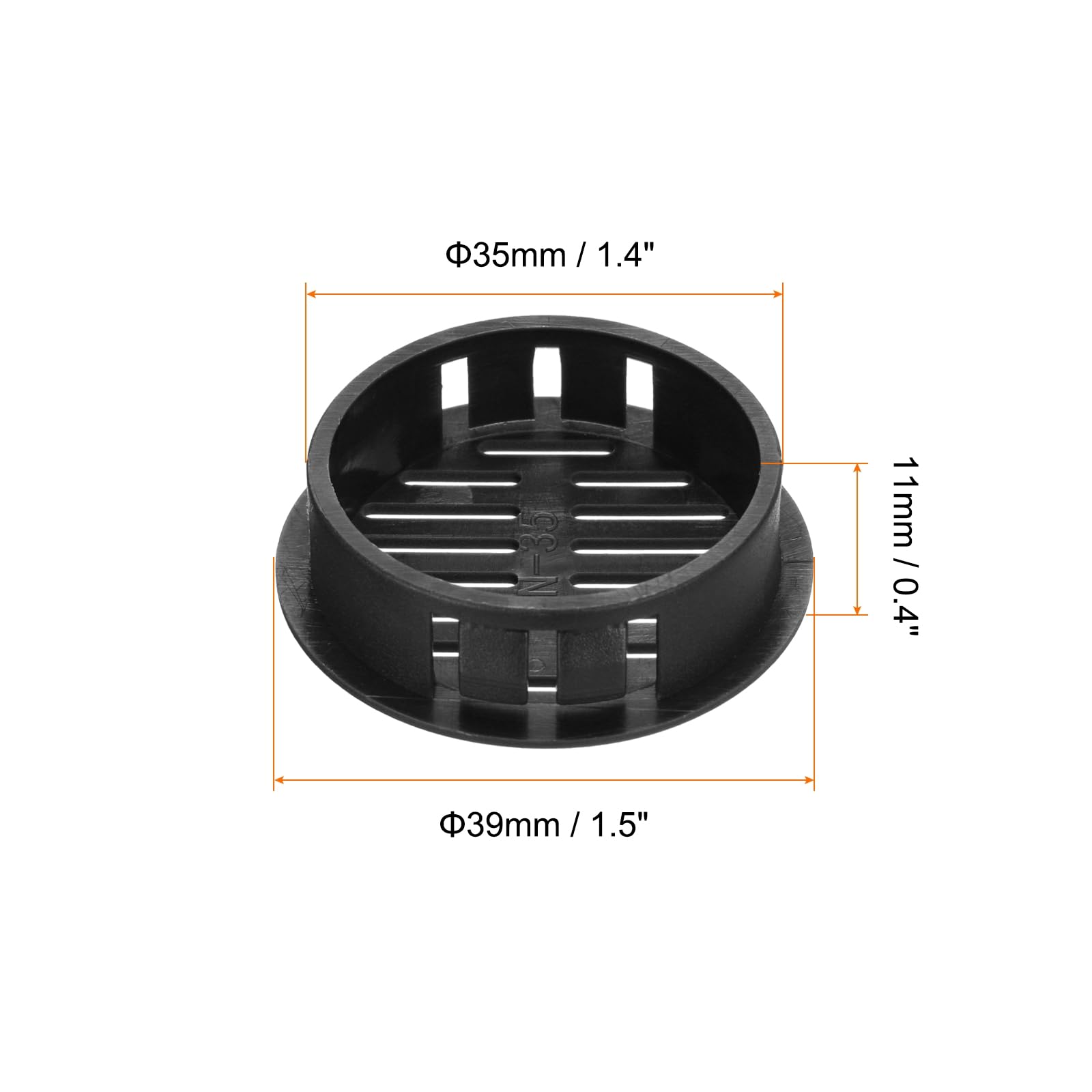 uxcell 20Pcs 35mm/1.4in Black Plastic Circular Soffit Vents - Air Vent Covers for Bathroom, Home, Office, Kitchen, Cabinet & Wardrobe - Improve Airflow & Prevent Moisture Build-Up