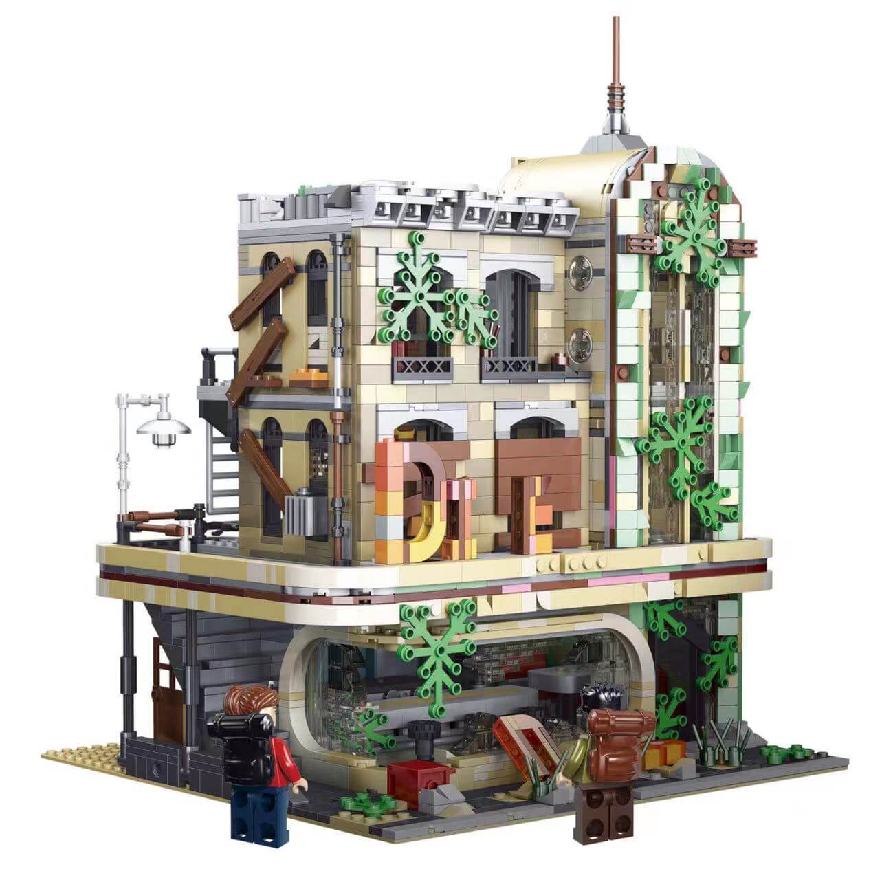 Super 18K Gold K125 Downtown Diner Apocalypse Version Building Blocks Set - 2392PCS for Adults & Collectors | Perfect for Apocalypse-Themed Displays, Movie Night Decor & LEGO® Enthusiasts