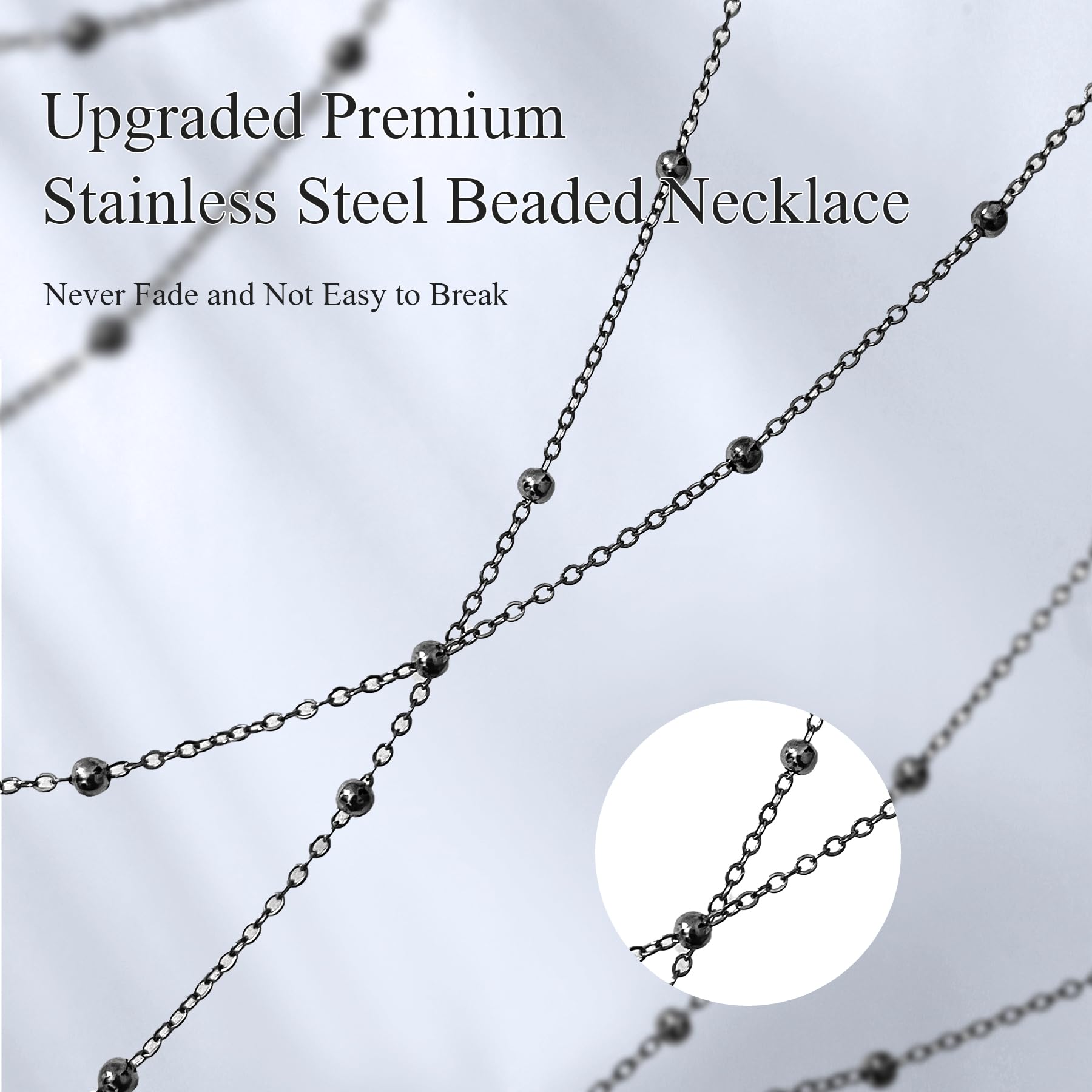 Premium Retractable ID Badge Lanyard - Stainless Steel Beaded Chain for Office & Cruise