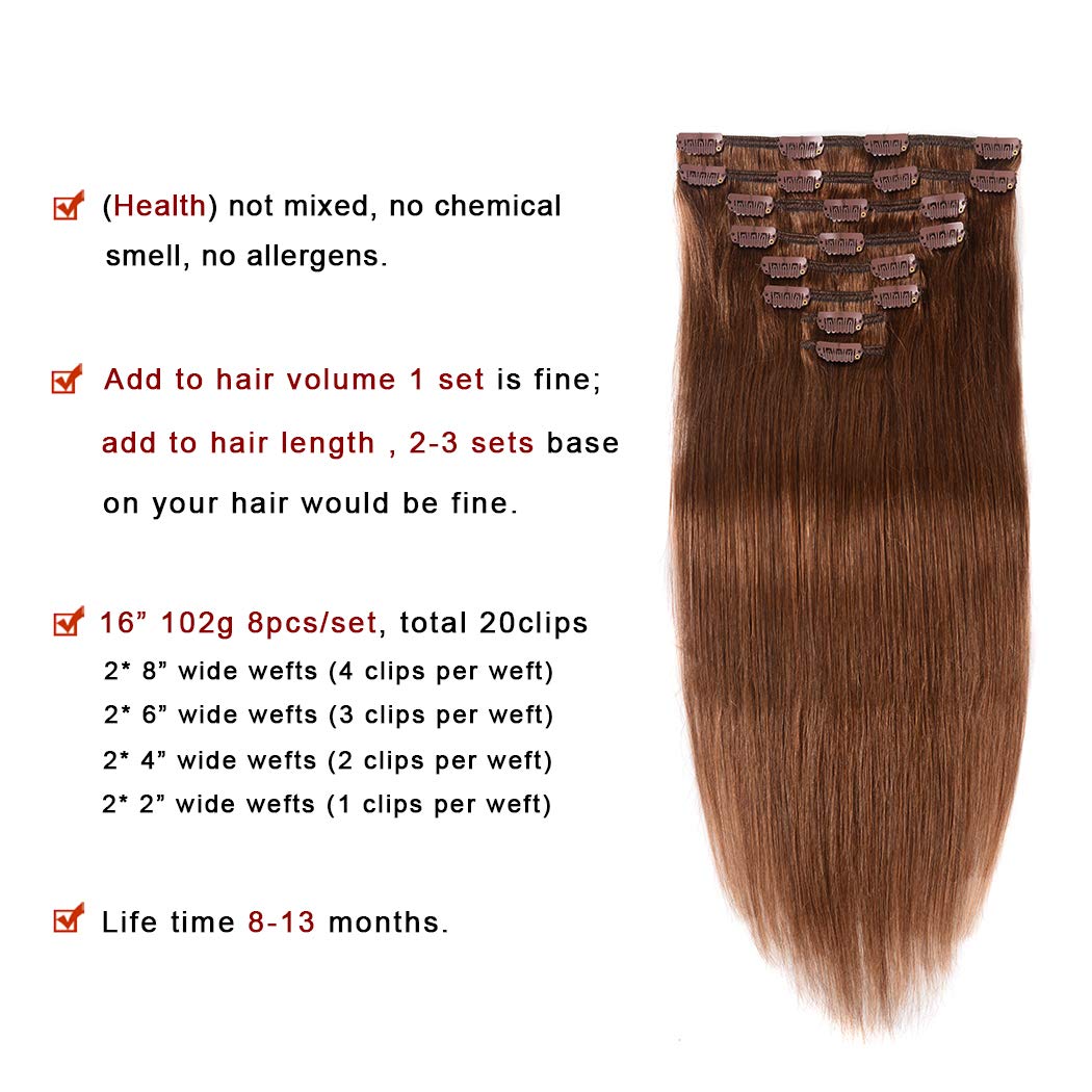 Premium Clip-in Human Hair Extensions 20