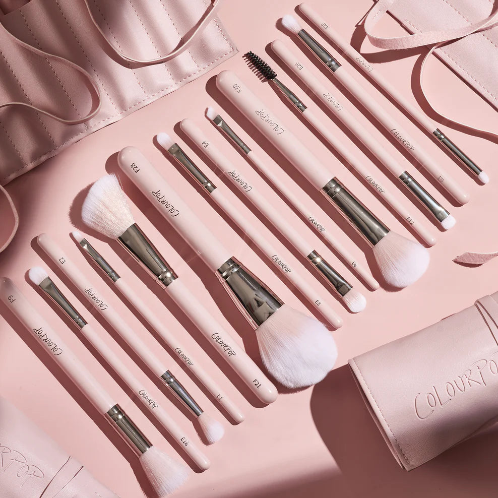 Colourpop Smoke 'n Roses Brush Set - 5-Piece Vegan Makeup Brush Kit for Blending, Contouring & Highlighting | Perfect for Everyday Makeup & Professional Looks
