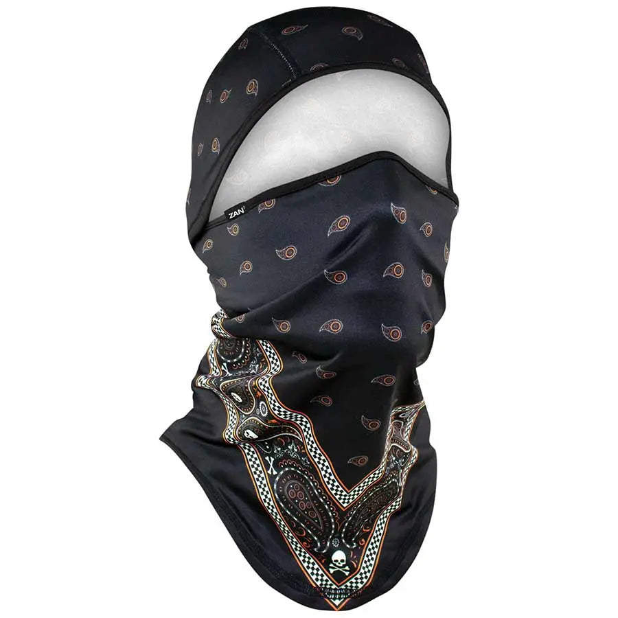 ZANheadgear Convertible Balaclava SportFlex Series - Black & Orange Classic Bandana for Skiing, Cycling & Outdoor Sports - Windproof Face Mask for Cold Weather Protection