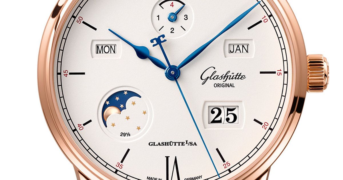 Glashutte Original Senator Excellence Perpetual Calendar Men's Watch in 18K Red Gold & Stainless Steel - Luxury Dress Watch for Business, Formal Events & Collectors