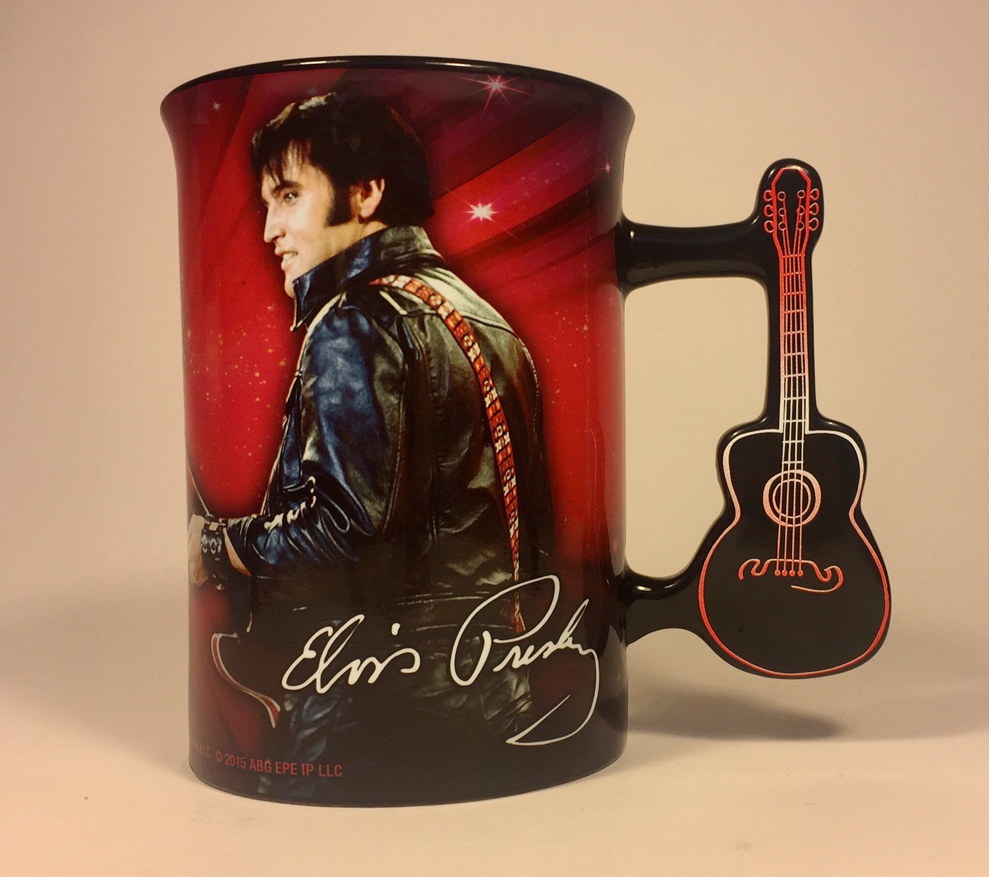 Elvis Presley 68' Comeback Collectible Coffee Mug – 16 oz Ceramic Cup with Unique Guitar Handle, Officially Licensed Gift for Elvis Fans – Perfect for Home, Office & Music Lovers