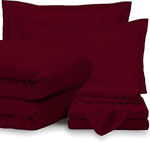 7-Piece King Size Bed-in-A-Bag Comforter Set - 100% Cotton 600TC Luxury Bedding with 18
