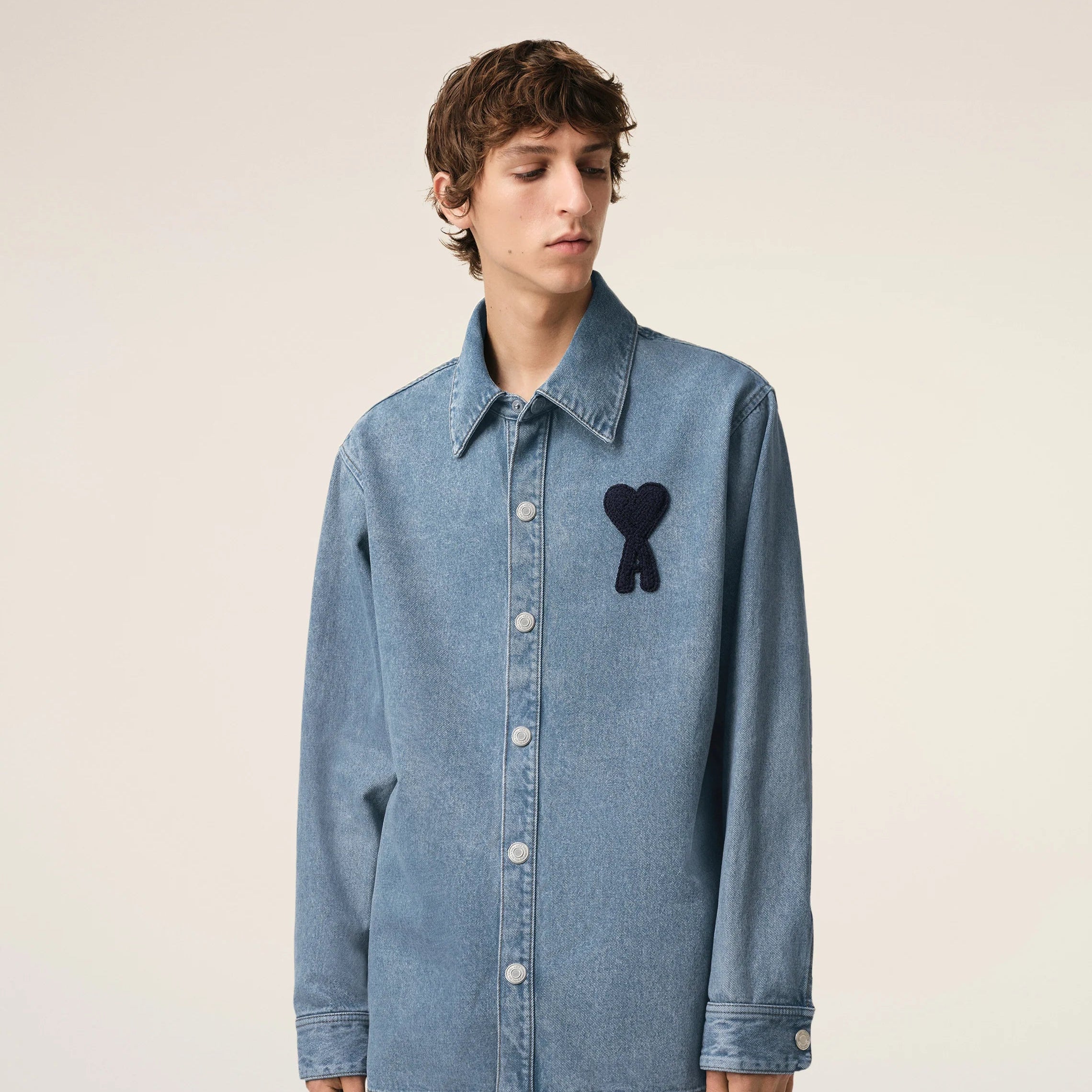 AMI PARIS AMI DE COEUR Overshirt - Stylish Casual Shirt Jacket for Men | Perfect for Layering, Streetwear & Everyday Wear