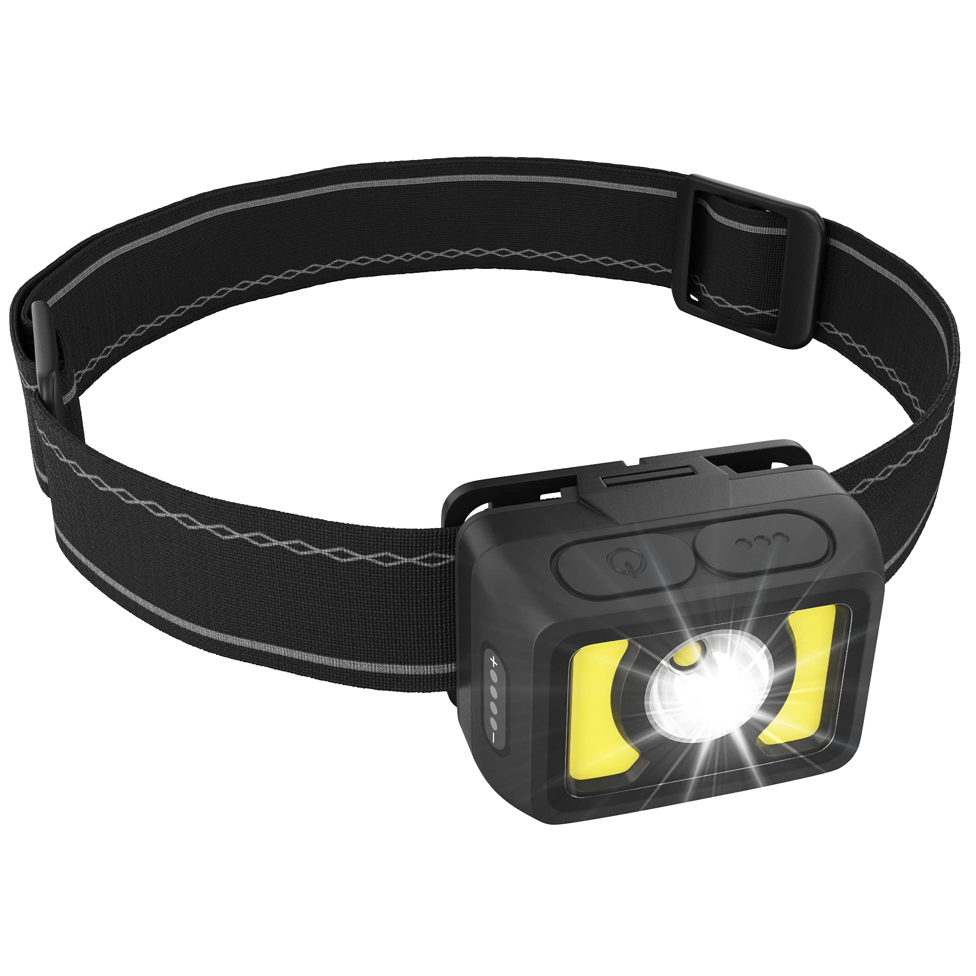 Blazin LED Rechargeable Headlamp - Super Bright Waterproof Headlight with Spotlight & Floodlight Modes - Adjustable Comfort Headband for Adults & Kids - Perfect for Running, Hiking, Camping, Fishing, Night Work, Emergency Lighting & Outdoor Adventures
