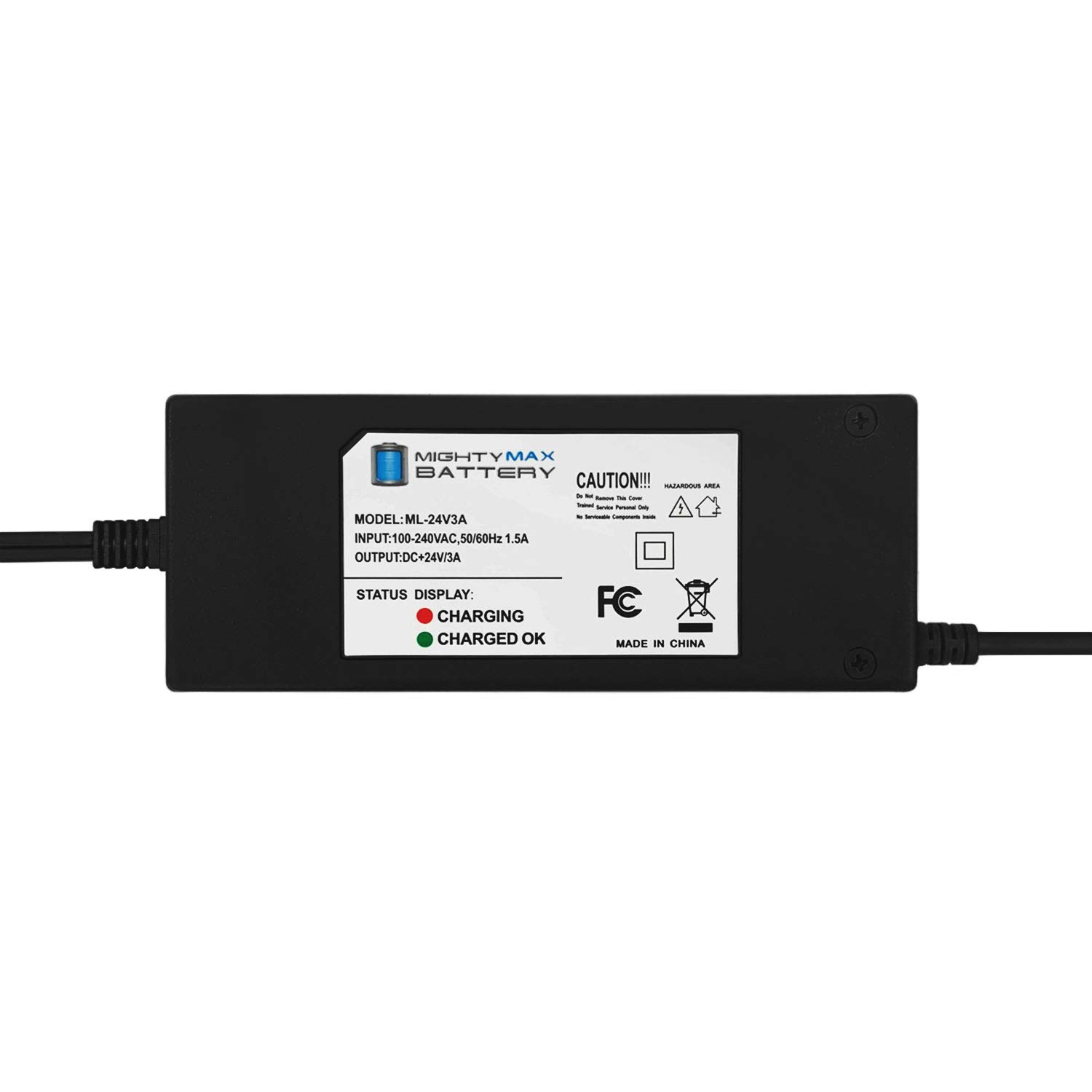 Mighty Max 24V 3A Scooter Battery Charger for Shoprider Dasher 4 (GK8) - Perfect for Electric Mobility Scooters & Power Chairs - Home & Outdoor Use