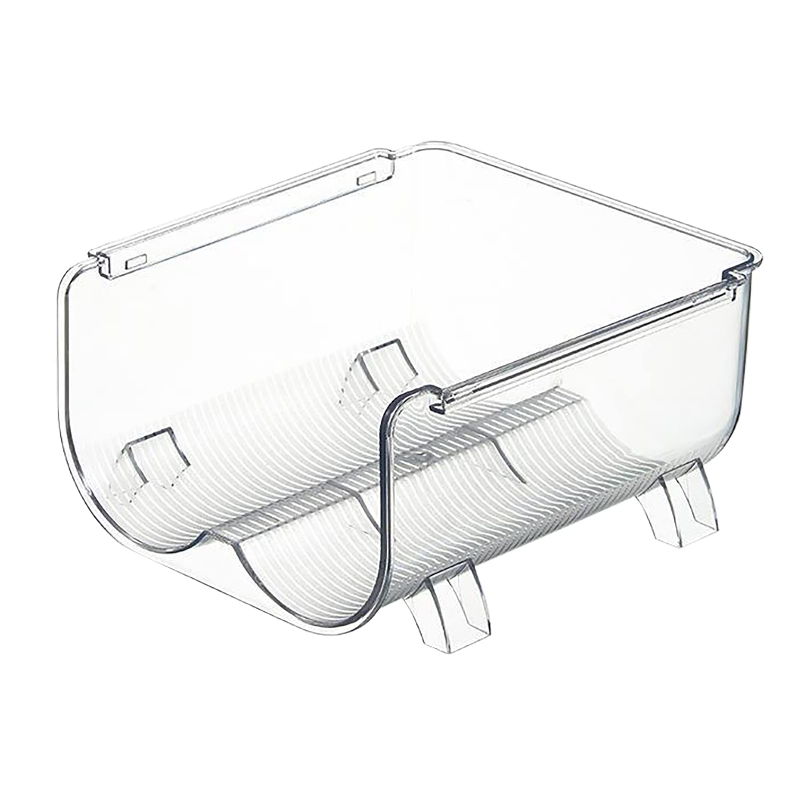 Stackable Plastic Water Bottle Organizer - 2 Compartment Kitchen Pantry & Refrigerator Storage Bin with Recessed Snap Design | Perfect for Countertop Organization, Fridge Storage & Small Space Saving Solutions