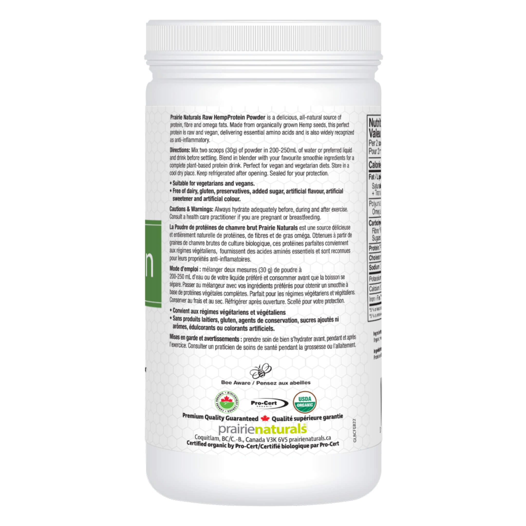Organic Hemp Protein Powder - Plant-Based Vegan Protein Supplement for Muscle Recovery & Weight Loss | Perfect for Smoothies, Baking & Post-Workout Nutrition