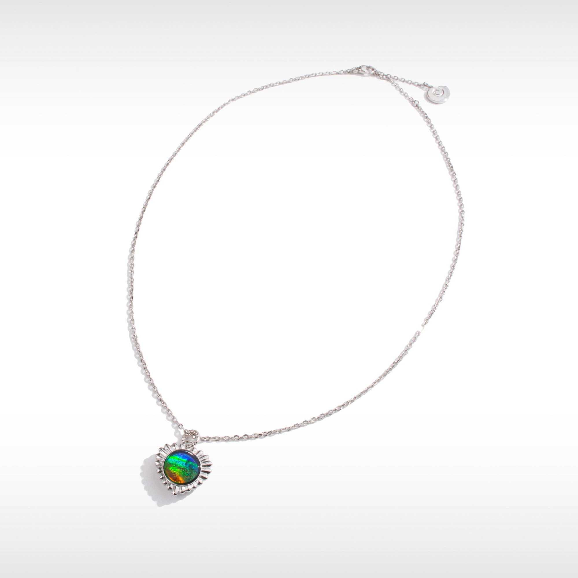 Stunning Ammolite Heart Pendant in Sterling Silver - SOLSTICE Collection | Perfect for Valentine's Gifts, Anniversary Jewelry & Special Occasions