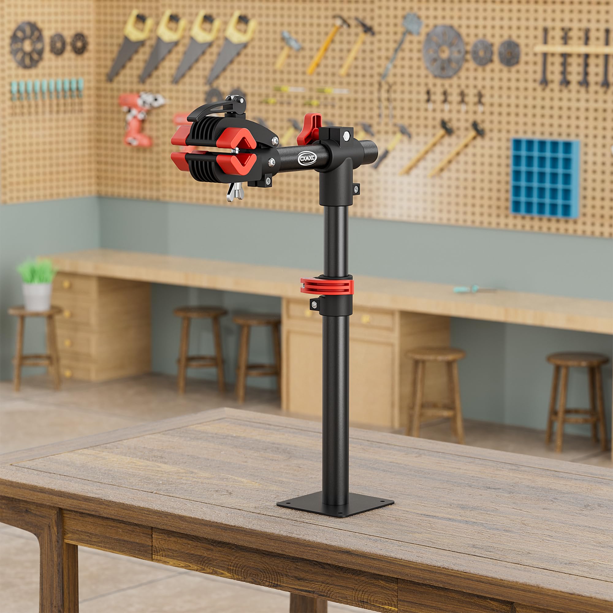 CXWXC Bike Repair Stand - Heavy Duty Bench Mount Bike Maintenance Stand & Rack for E-Bikes, Mountain & Road Bikes - Perfect for Home Mechanics & Bike Shop Use - Ideal for Wheel Truing, Brake Adjustments & General Bike Maintenance
