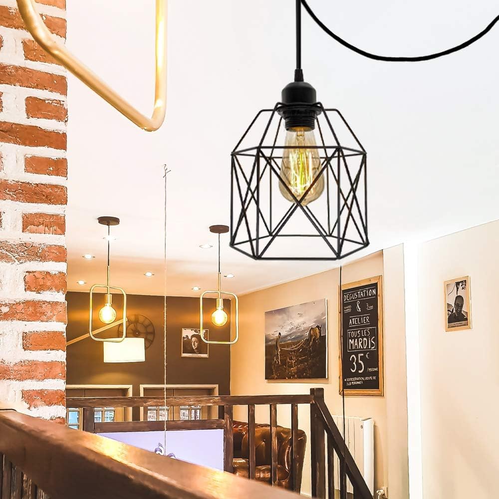 Modern Farmhouse Pendant Lighting - Industrial Chandelier for Kitchen Island, Dining Room & Living Room Ceiling | Rustic Hanging Light Fixture for Home Decor & Ambience